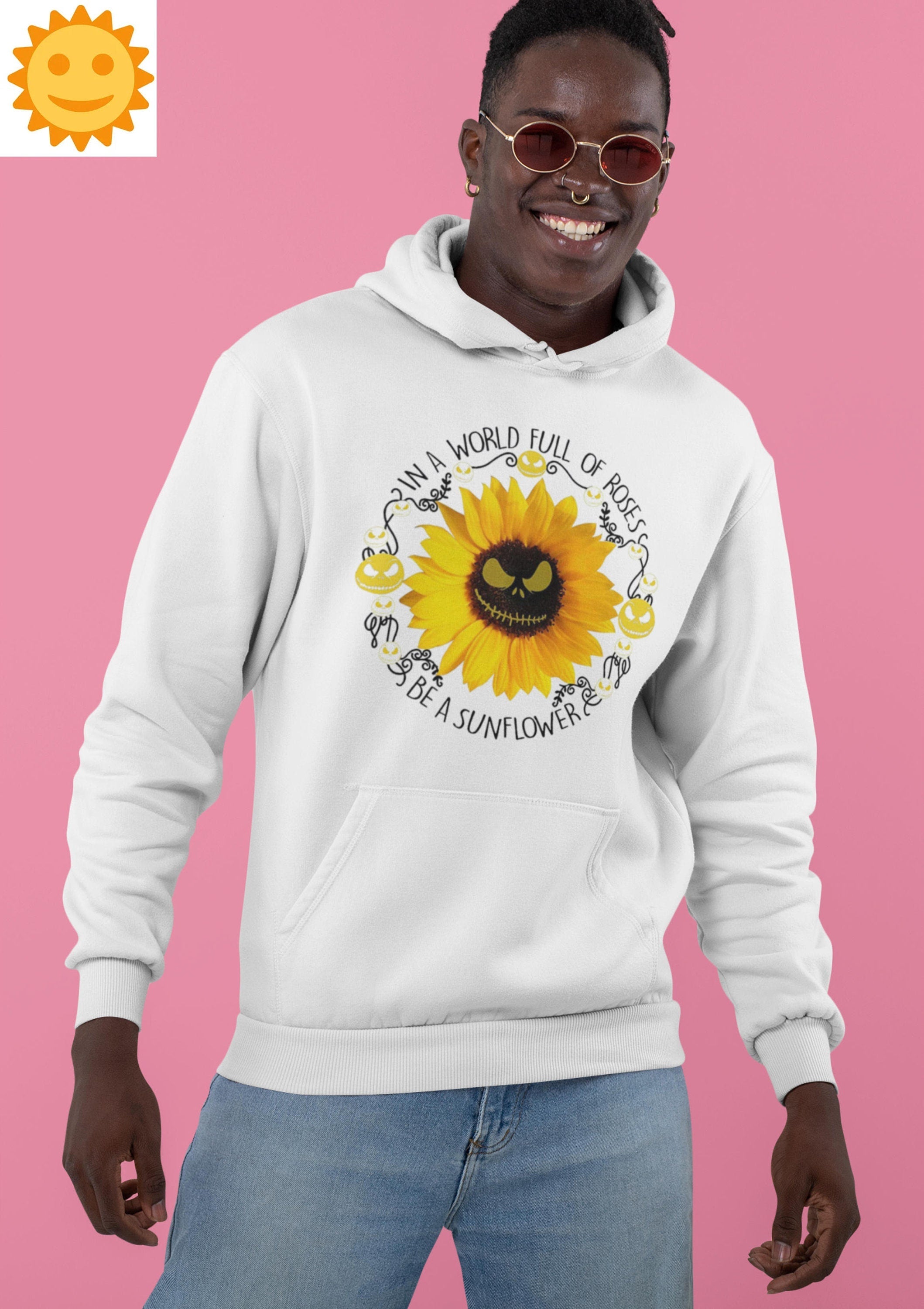 In A World Full Of Roses Be A Sunflower Vintage T-Shirt, Skellington Shirt, Sunflower Shirt, Hippie Shirt, Peace Lovers Shirt