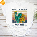 LGBT Liberty And Justice For All Vintage T-Shirt, Liberty Statue Shirt, Justice God Shirt, Bisexual Shirt, Transgender Shirt, LGBT Shirt