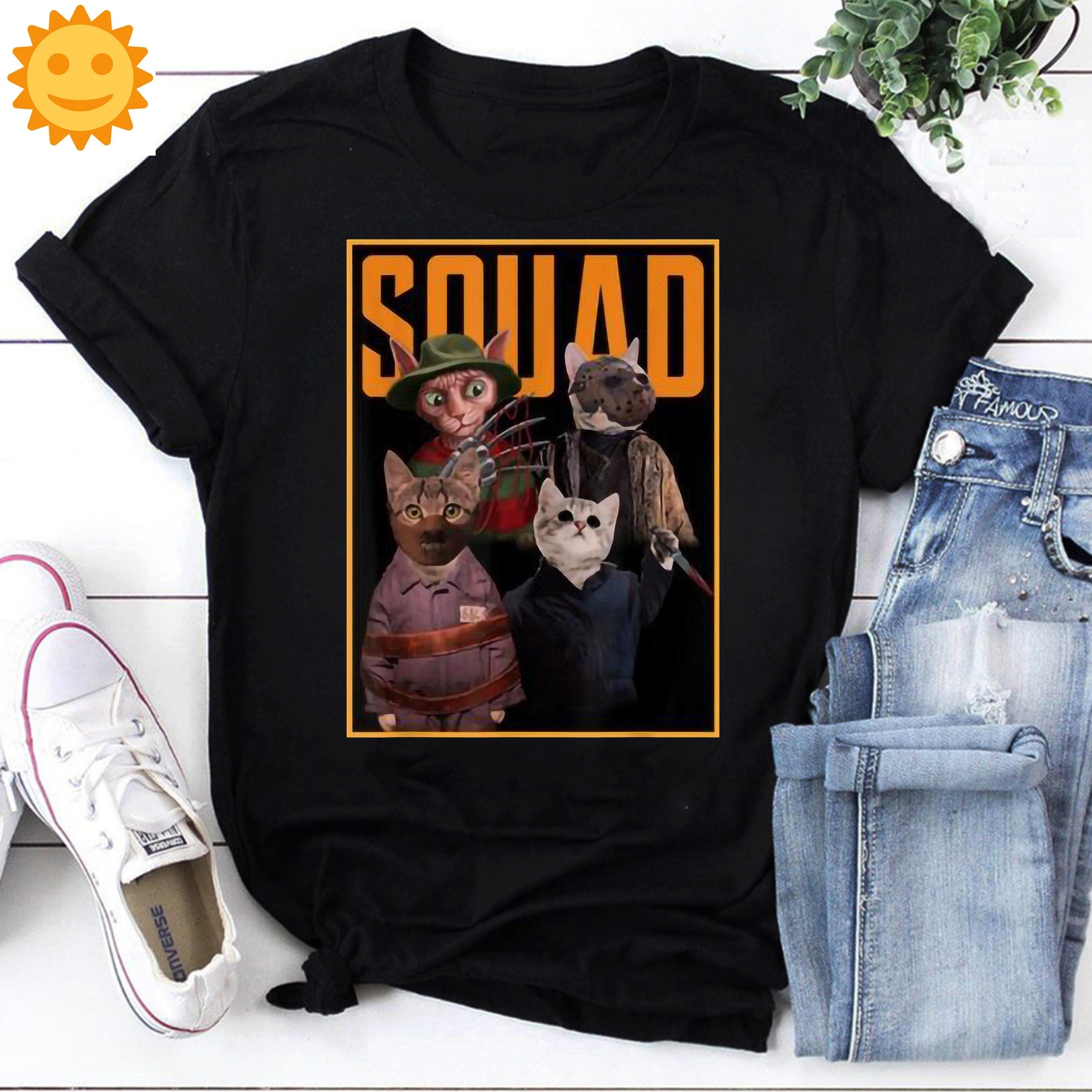 Cats Squad Horror Movies Halloween Vintage T-Shirt, Michael Myers Shirt, Halloween Shirt, Horror Movie Shirt, Jason Voorhees Shirt
