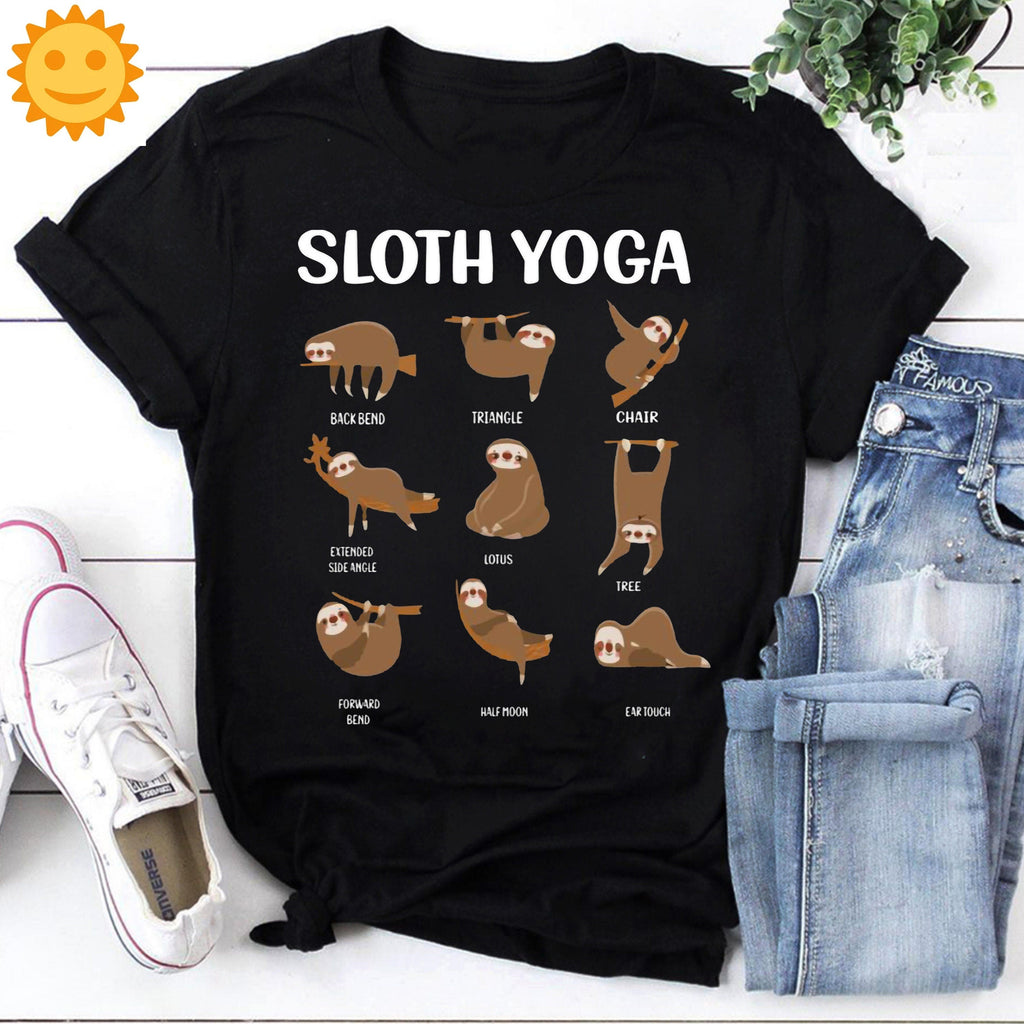 Sloth Yoga Different Poses Vintage T-Shirt, Sloth Shirt, Sloth Lovers Shirt, Animals Lovers Shirt, Natural Shirt, Wild Lovers Shirt