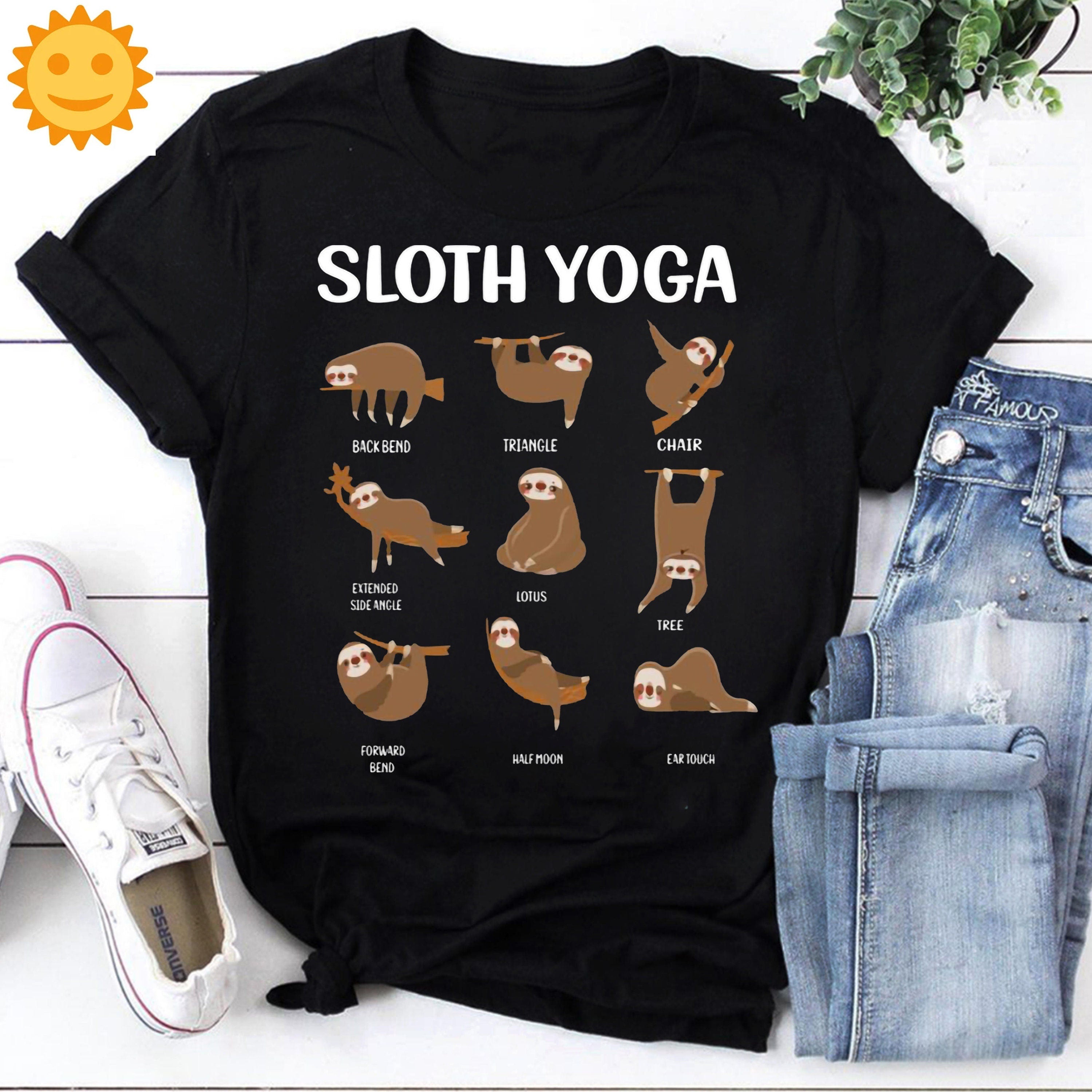 Sloth Yoga Different Poses Vintage T-Shirt, Sloth Shirt, Sloth Lovers Shirt, Animals Lovers Shirt, Natural Shirt, Wild Lovers Shirt