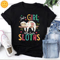 Just A Girl Who Loves Sloths Vintage T-Shirt, Sloth Shirt, Sloth Lovers Shirt, Animals Lovers Shirt, Natural Shirt, Wild Lovers Shirt