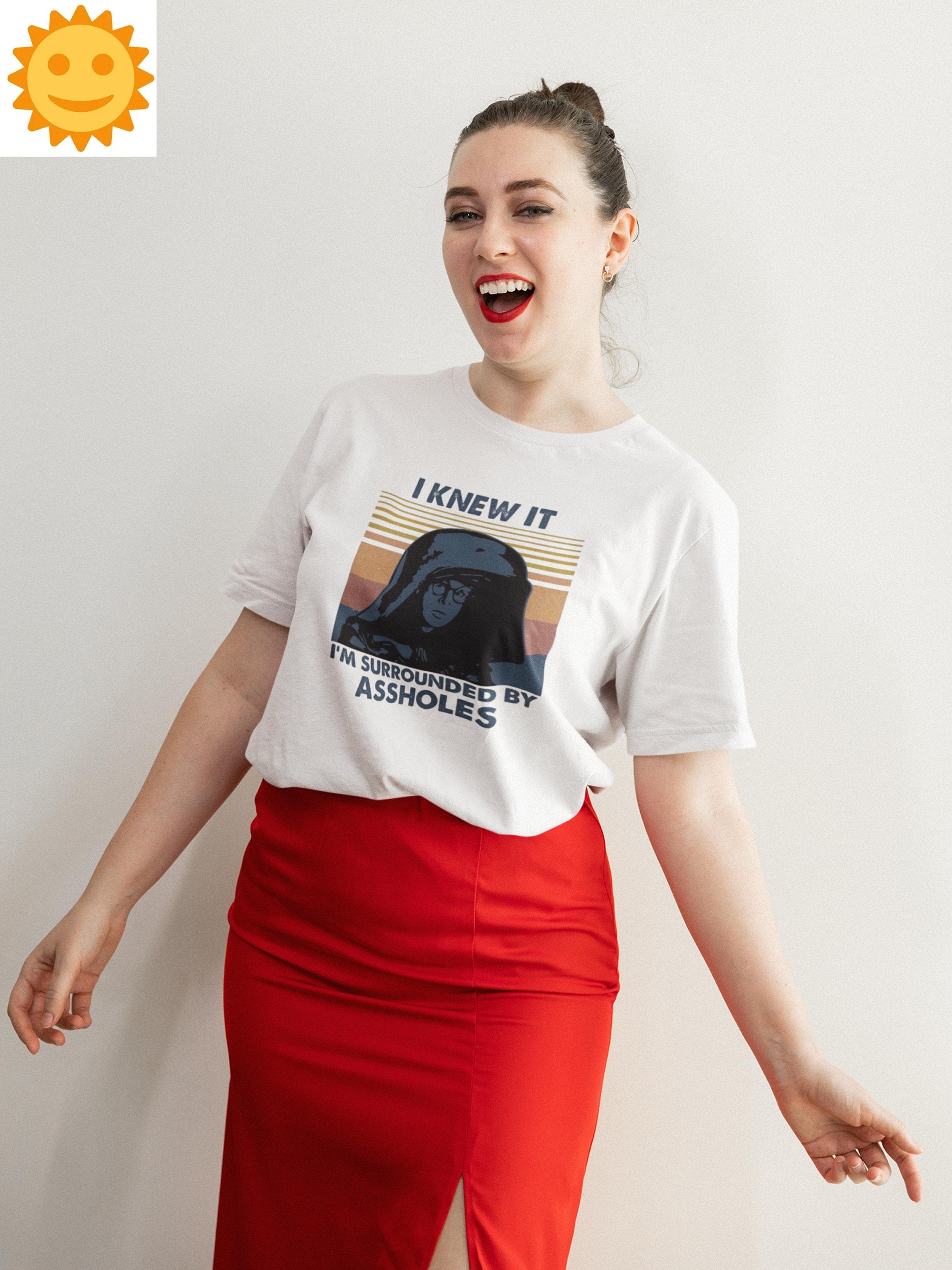 Retro I Knew It I'm Surrounded By Assholes Vintage T-Shirt, Spaceballs Shirt, Dark Helmet Shirt, Rick Moranis Shirt, 80s Movie Shirt