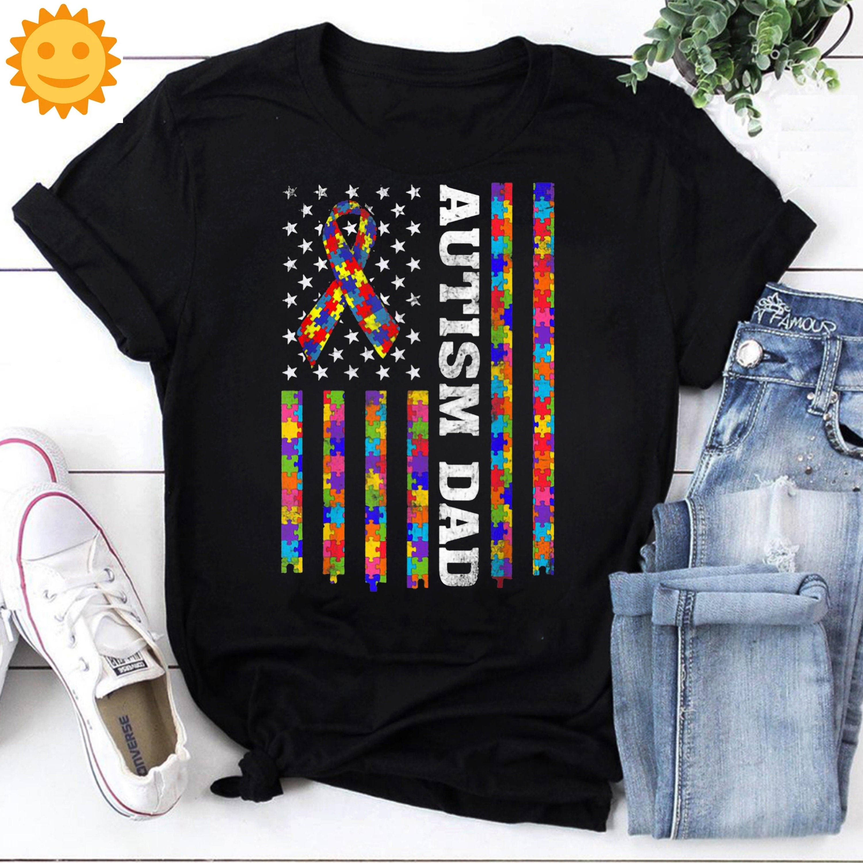 Autism Awareness Proud Autism Dad Vintage T-Shirt, Autism Awareness Shirt, Autism Shirt, Autism Lovers Shirt, Dad Shirt, Father's Day Shirt