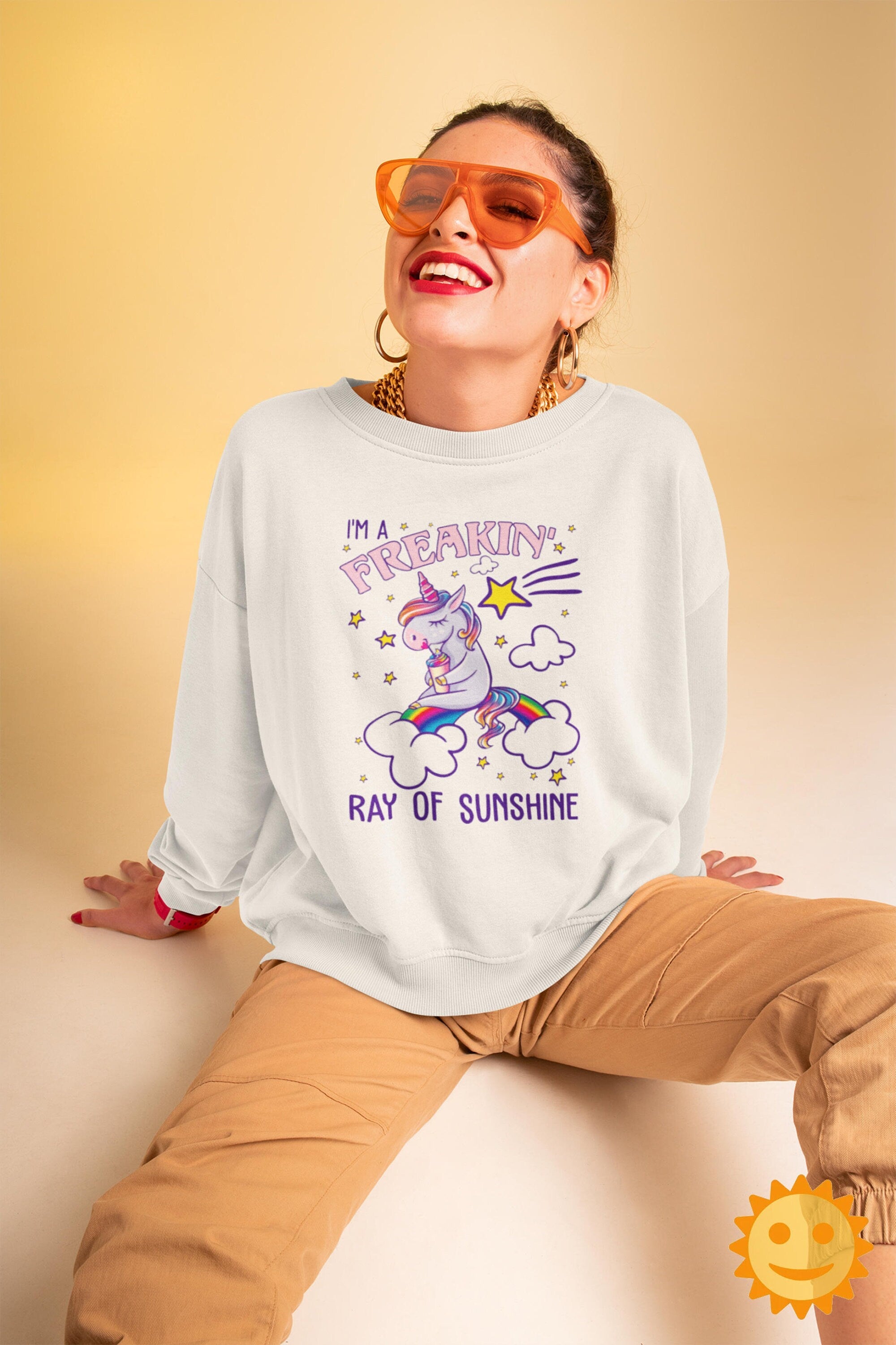 I'm a Freakin' Ray Of Sunshine Vintage T-Shirt, Unicorn Shirt, Unicorn Rainbow Shirt, Unicorn Lovers Shirt, LGBT Shirt, LGBTQ Shirt