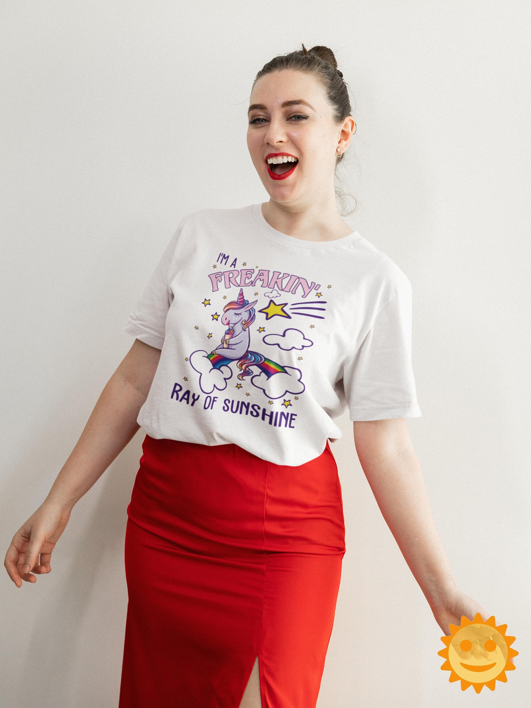 I'm a Freakin' Ray Of Sunshine Vintage T-Shirt, Unicorn Shirt, Unicorn Rainbow Shirt, Unicorn Lovers Shirt, LGBT Shirt, LGBTQ Shirt