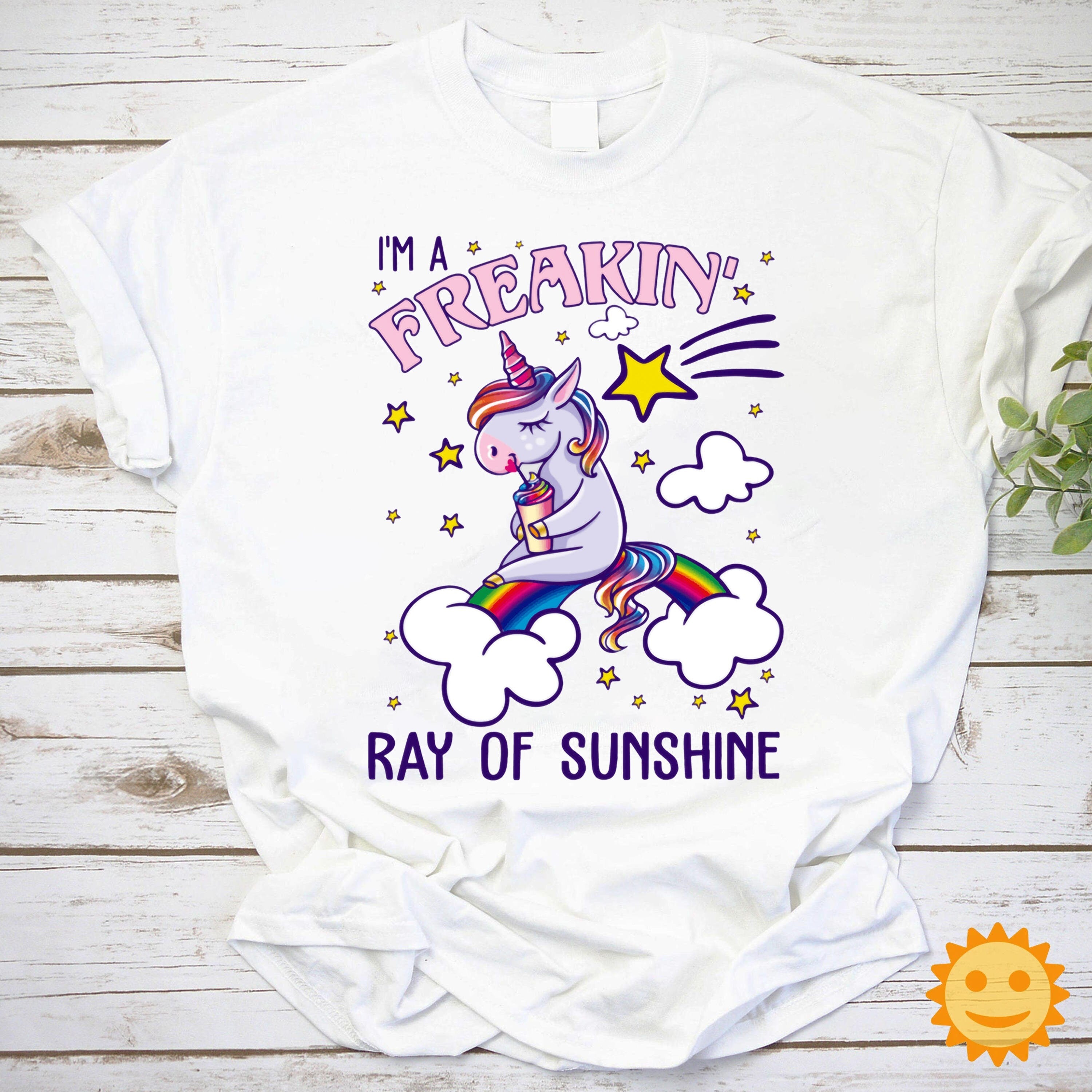 I'm a Freakin' Ray Of Sunshine Vintage T-Shirt, Unicorn Shirt, Unicorn Rainbow Shirt, Unicorn Lovers Shirt, LGBT Shirt, LGBTQ Shirt