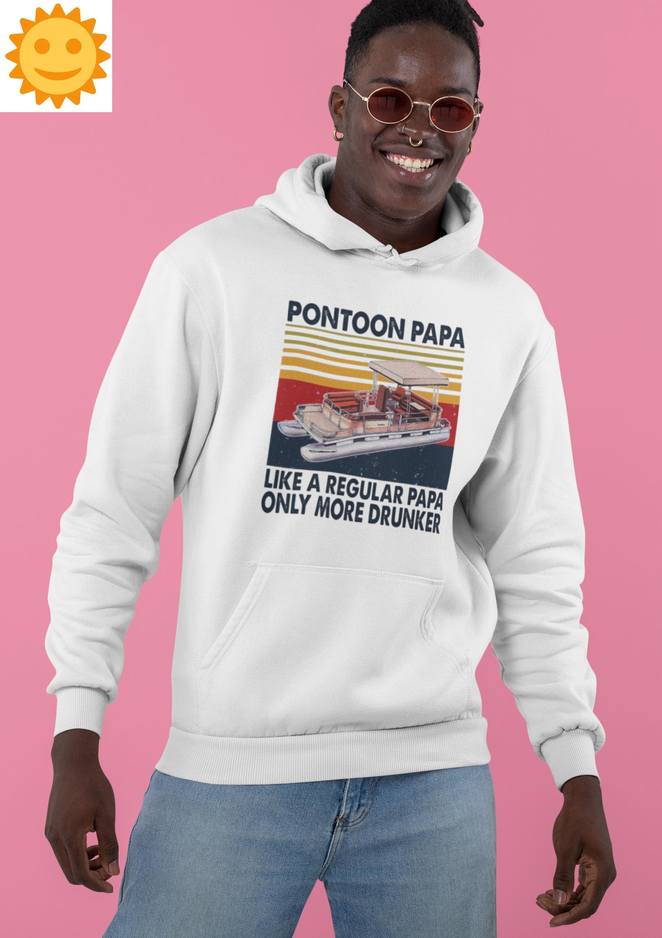Pontoon Papa Like A Regular Papa Boating Drinking Dad Vintage T-Shirt, Pontoon Shirt, Pontoon Captain Shirt, Pontoon Boat Shirt, Dad Shirt