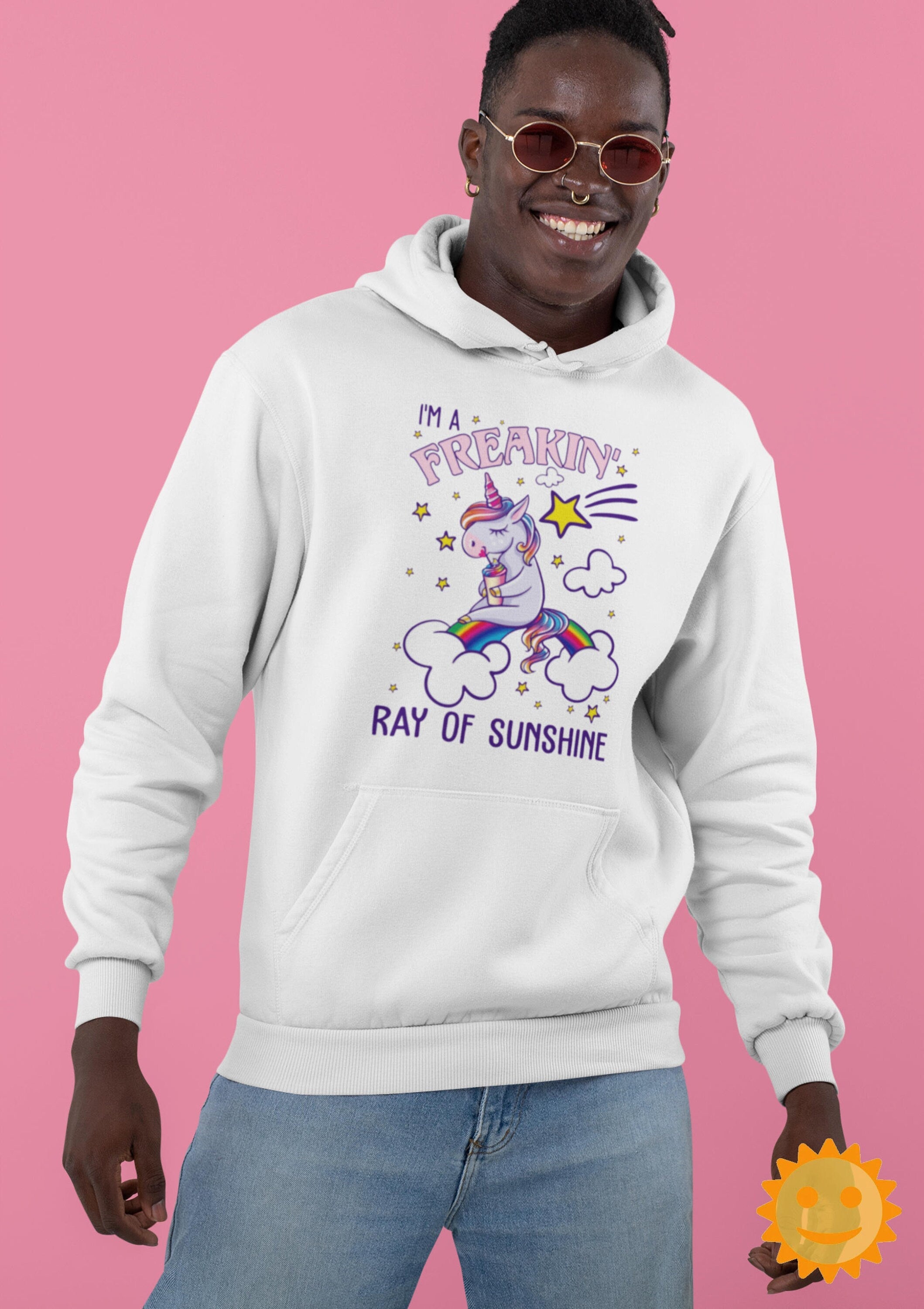 I'm a Freakin' Ray Of Sunshine Vintage T-Shirt, Unicorn Shirt, Unicorn Rainbow Shirt, Unicorn Lovers Shirt, LGBT Shirt, LGBTQ Shirt