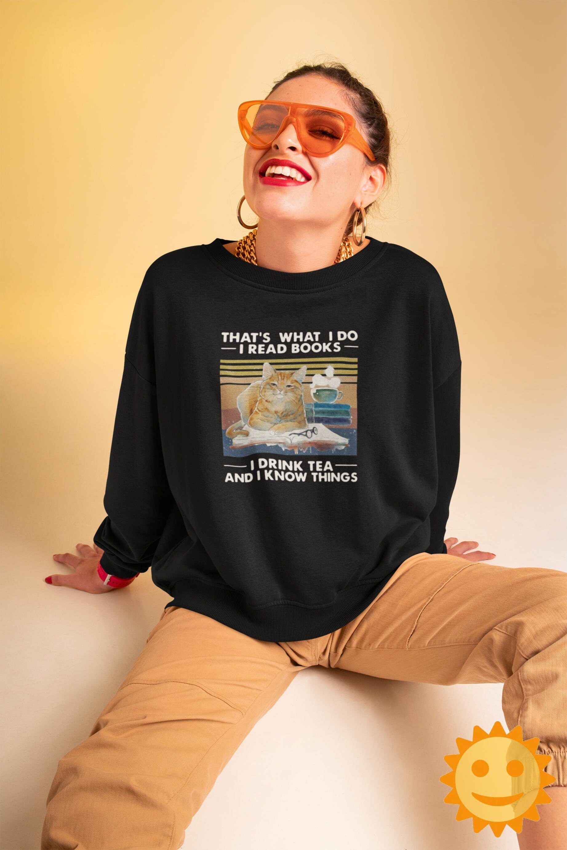 Cat That's What I Do I Read Books I Drink Tea And I Know Things Vintage T-Shirt, Cat Shirt, Cat Lovers Shirt, Book Lovers Shirt