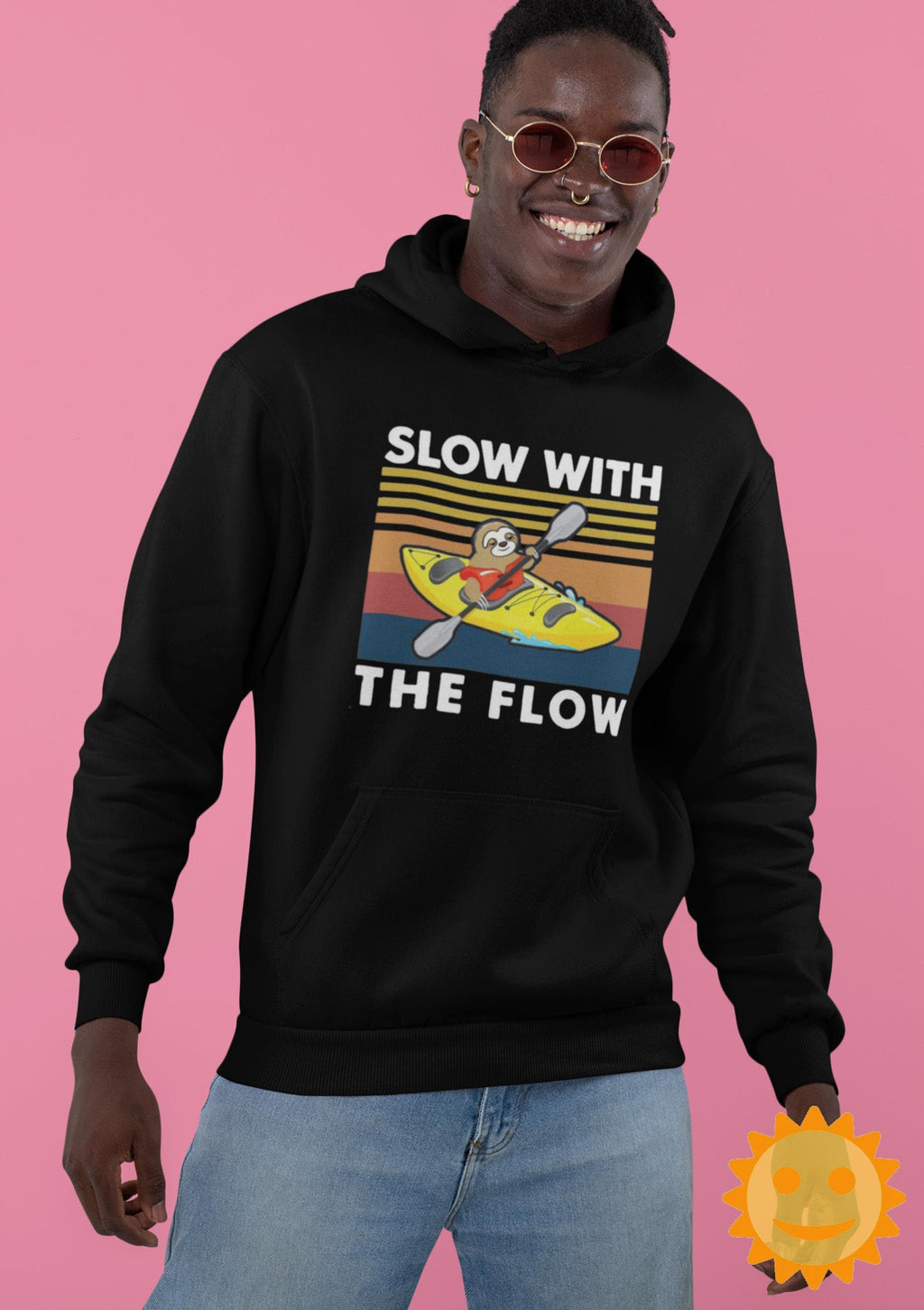 Slow With The Flow Vintage T-Shirt, Sloth Shirt, Sloth Lovers Shirt, Animals Lovers Shirt, Sloth Kayaking Shirt, Kayaking Shirt, Sport Shirt