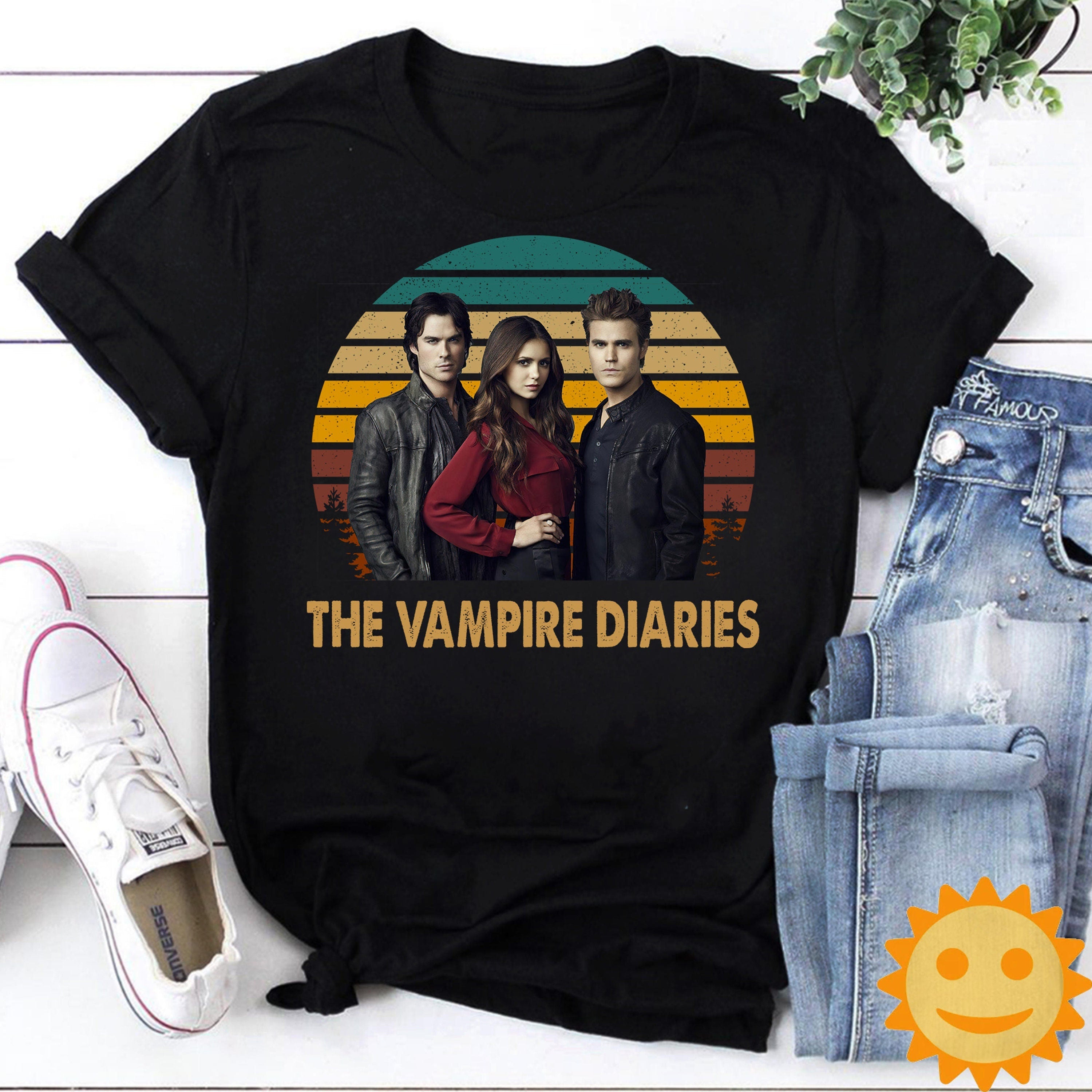 The Vampire Diaries Mystic Falls Vintage T-Shirt, Halloween Shirt, TV Series Shirt, Horror Movie Shirt, Vampire Shirt, Fantasy Movie Shirt