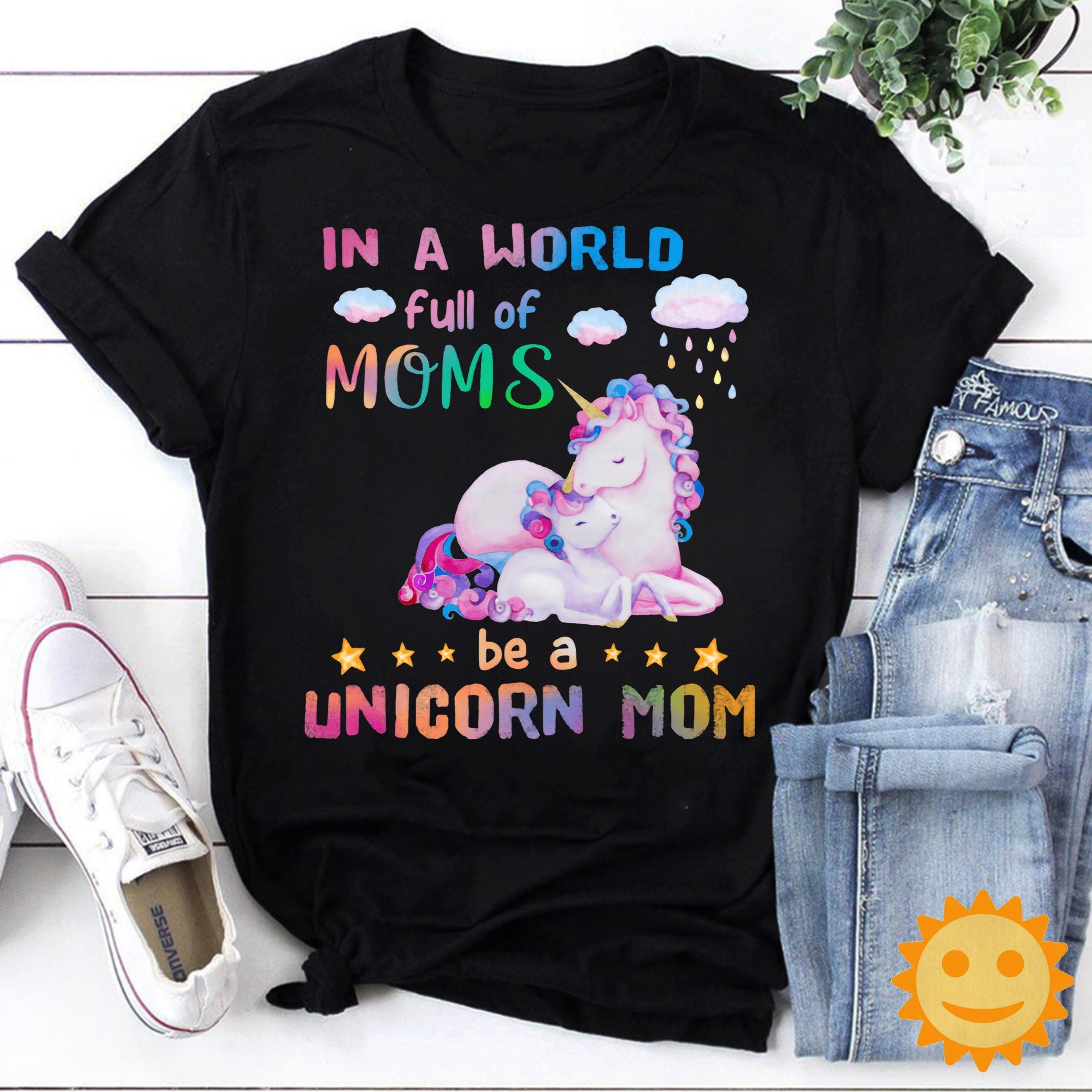 In A World Full Of Moms Be A Unicorn Mom Vintage T-Shirt, Mothers Day Shirt, Mother's Day Shirt, Mom Shirt, Unicorn Lovers Shirt