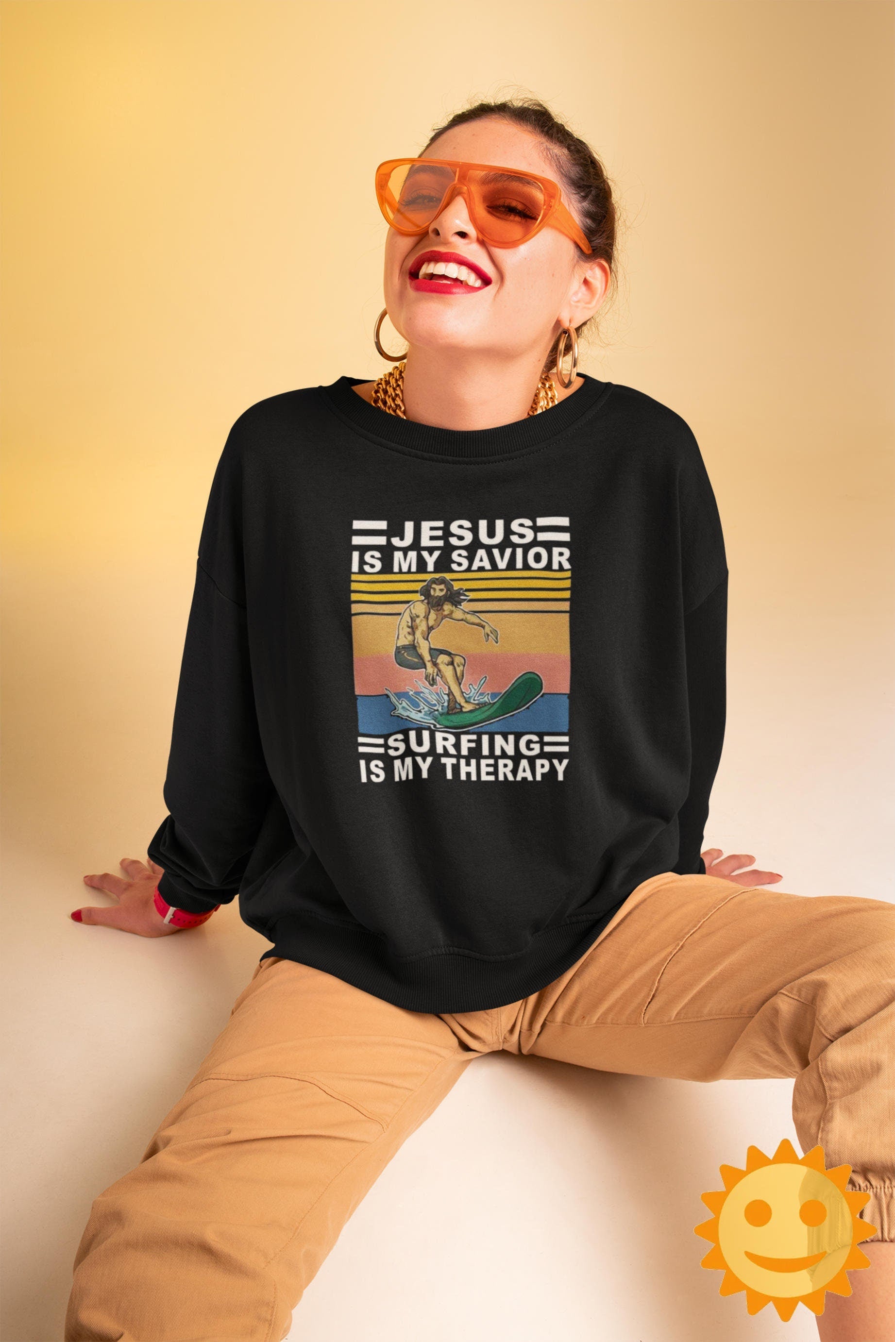 Jesus Is My Savior Surfing Is My Therapy Vintage T-Shirt, Jesus Shirt, Christian Shirt, Jesus Lovers Shirt, Religious Shirt, Religion Shirt