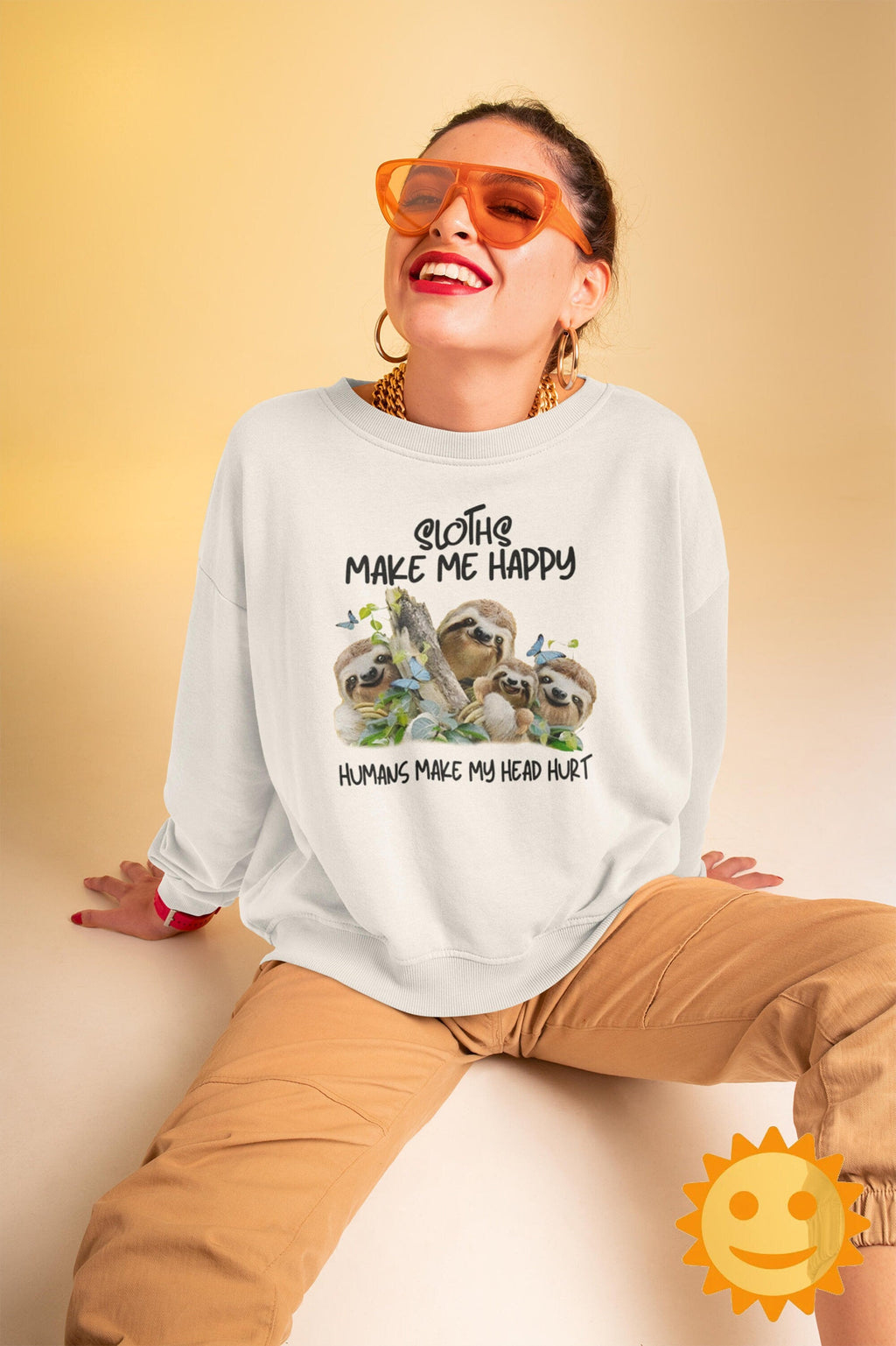 Sloths Make Me Happy Humans Make My Head Hurt Vintage T-Shirt, Sloth Shirt, Sloth Lovers Shirt, Animals Lovers Shirt, Natural Shirt