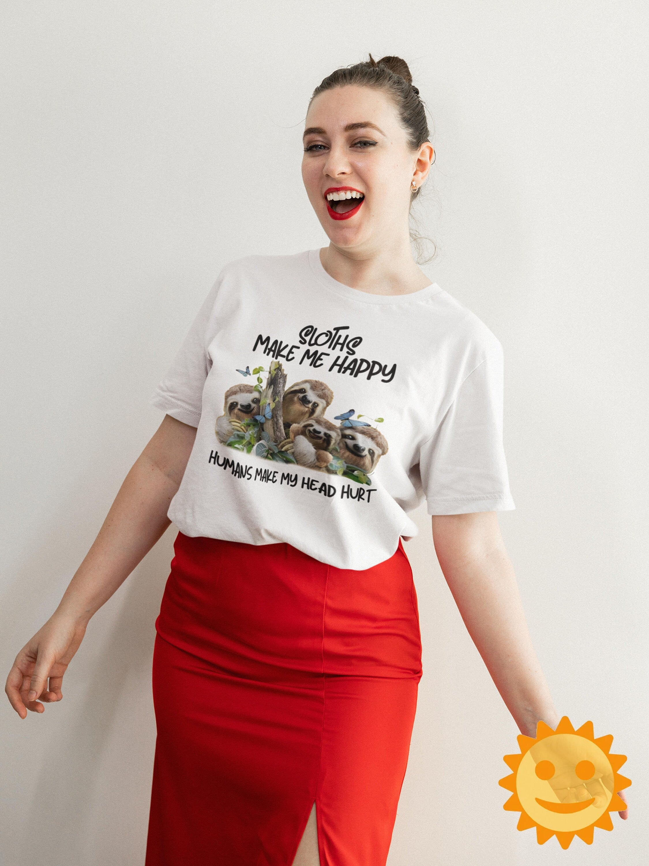 Sloths Make Me Happy Humans Make My Head Hurt Vintage T-Shirt, Sloth Shirt, Sloth Lovers Shirt, Animals Lovers Shirt, Natural Shirt