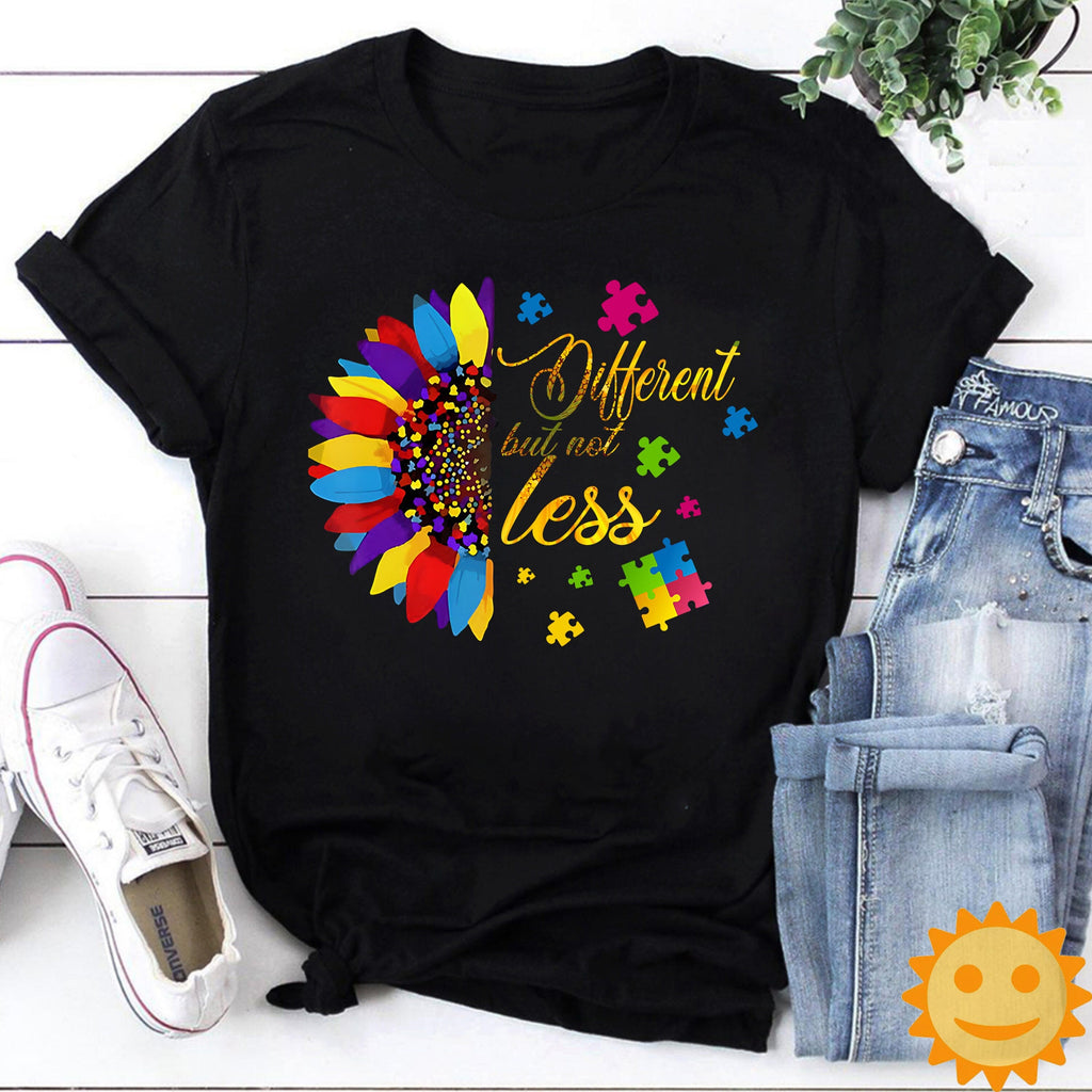 Autism Sunflower Different But Not Less Vintage T-Shirt, Autism Awareness Shirt, Autism Shirt, Autism Lovers Shirt, Autism Proud Shirt