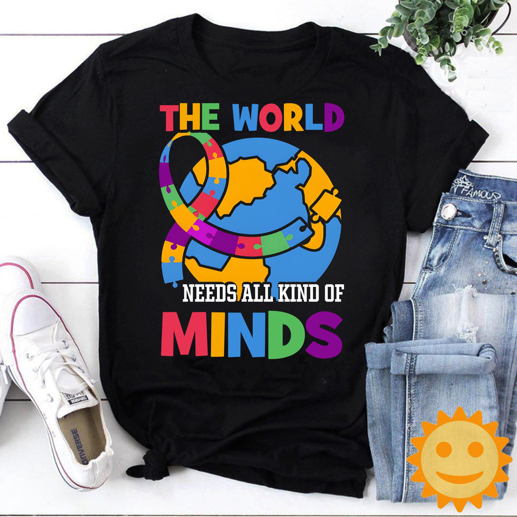 The World Needs All Kind Of Minds Vintage T-Shirt, Autism Awareness Shirt, Autism Shirt, Autism Lovers Shirt, Autism Proud Shirt
