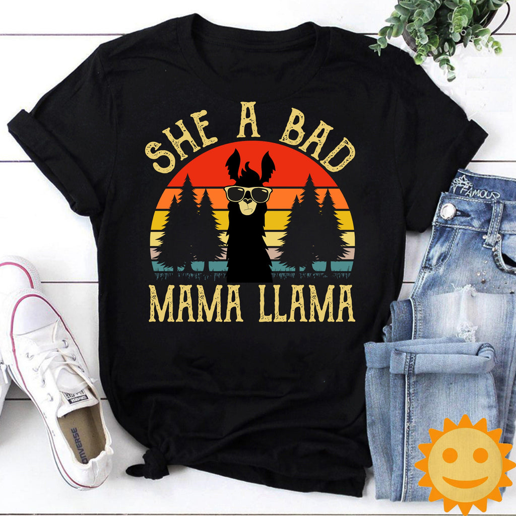 She A Bad Mama Llama Vintage T-Shirt, Teacher Life Shirt, Llama Shirt, Alpaca Shirt, Sheep Shirt, Lamb Shirt, Animal Lovers Shirt