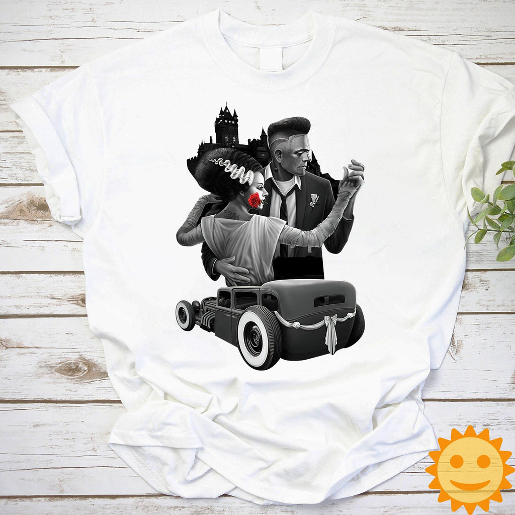 Frankenstein And Bride Of Frankenstein Vintage T-Shirt, Halloween Shirt, Horror Movie Shirt, Frankenstein Shirt, Frankenstein's Bride Shirt