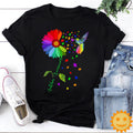 Autism Awareness Month Hummingbird Sunflower Vintage T-Shirt, Autism Awareness Shirt, Autism Shirt, Autism Lovers Shirt, Autism Proud Shirt