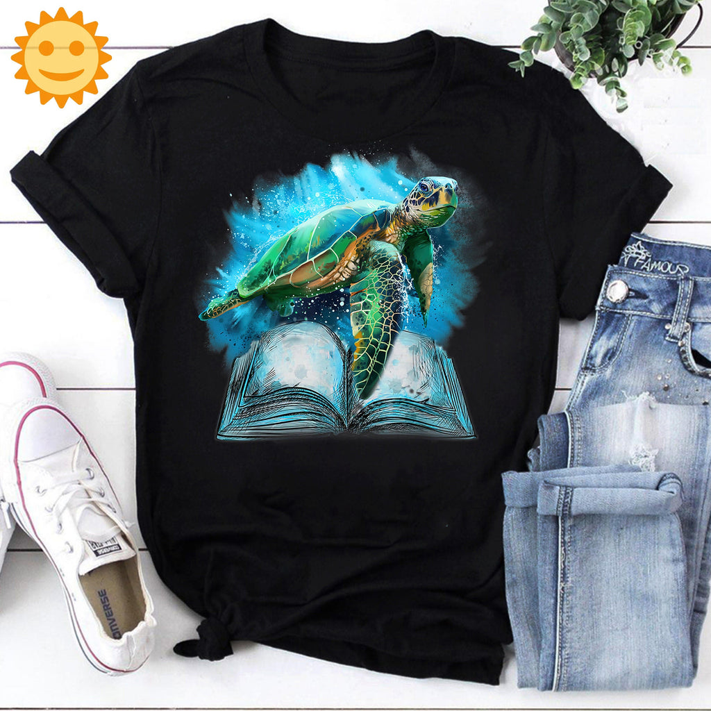 Turtles And Books Vintage T-Shirt, Turtles Shirt, Turtles Lovers Shirt, Book Lovers Shirt, Bookaholic Shirt, Book Vintage Shirt