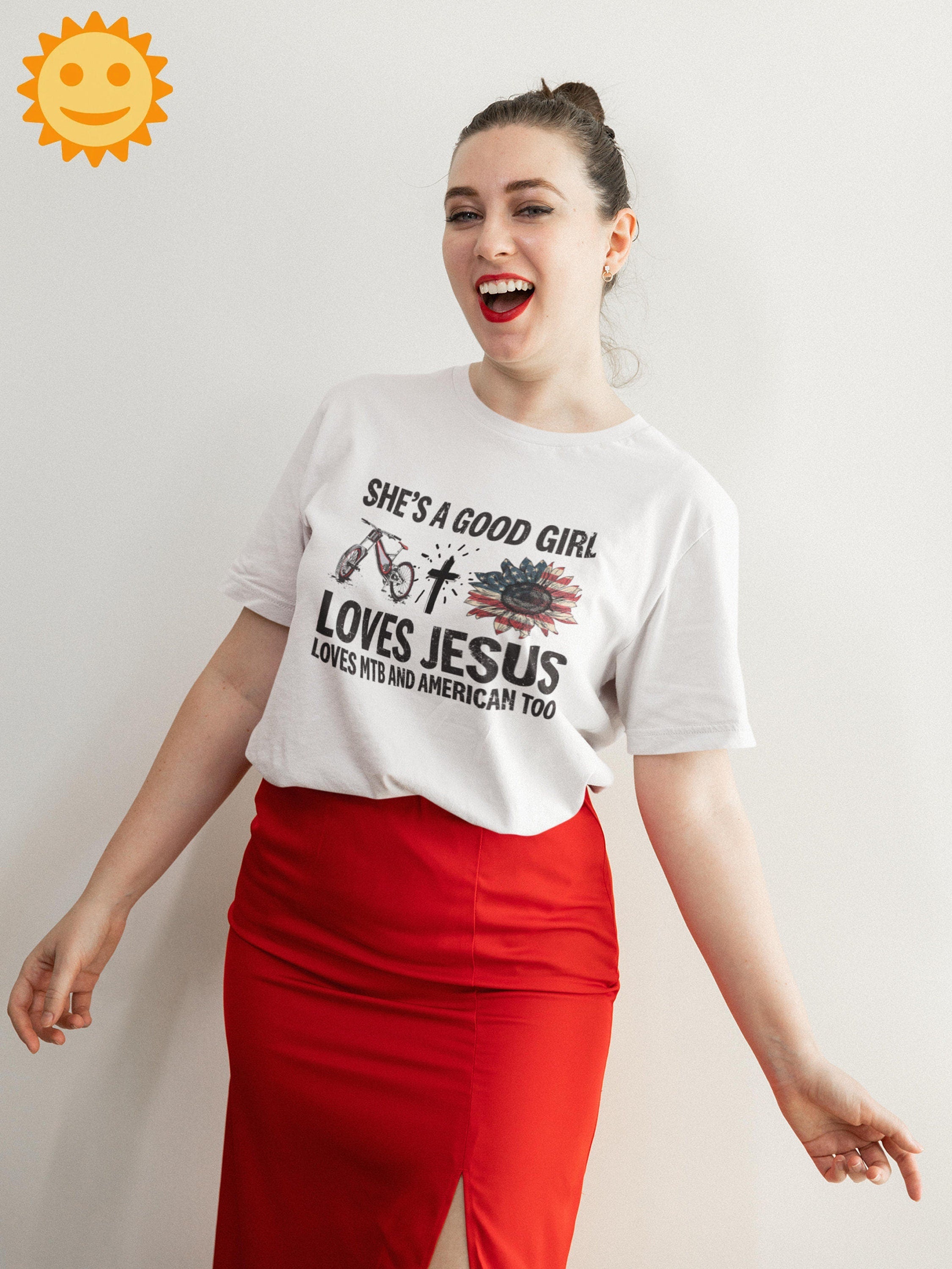 She's A Good Girl Loves Jesus Loves MTB And American Too Vintage T-Shirt, Jesus Shirt, Christian Shirt, Jesus Lovers Shirt, Religion Shirt