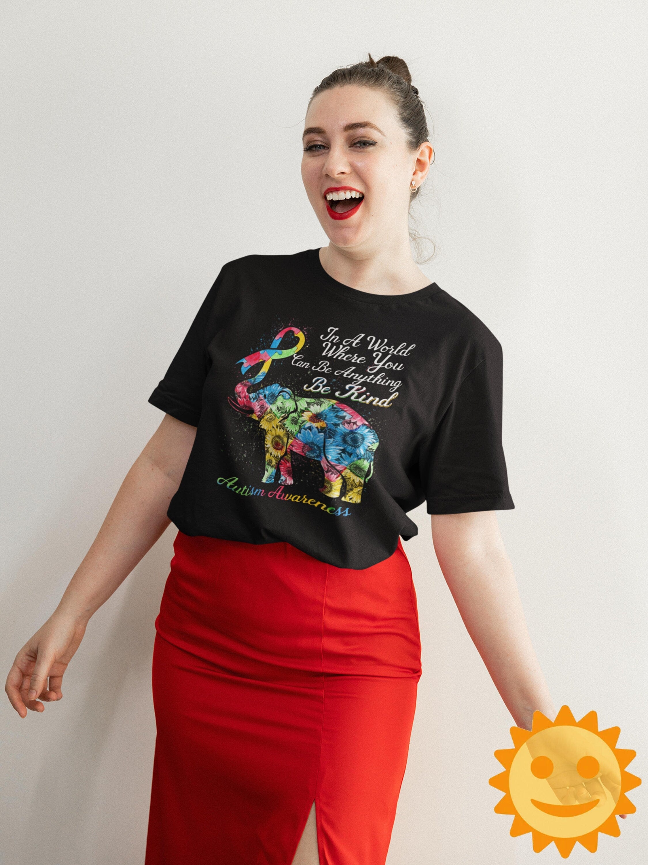 Autism Awareness Sunflower Elephant Be Kind Vintage T-Shirt, Autism Awareness Shirt, Autism Shirt, Autism Lovers Shirt, Autism Proud Shirt