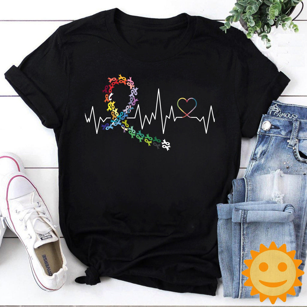 All Cancer Matters Ribbon Heartbeat Vintage T-Shirt, Cancer Awareness Shirt, Anti Cancer Shirt, Cancer Shirt, Cancer Ribbon Shirt