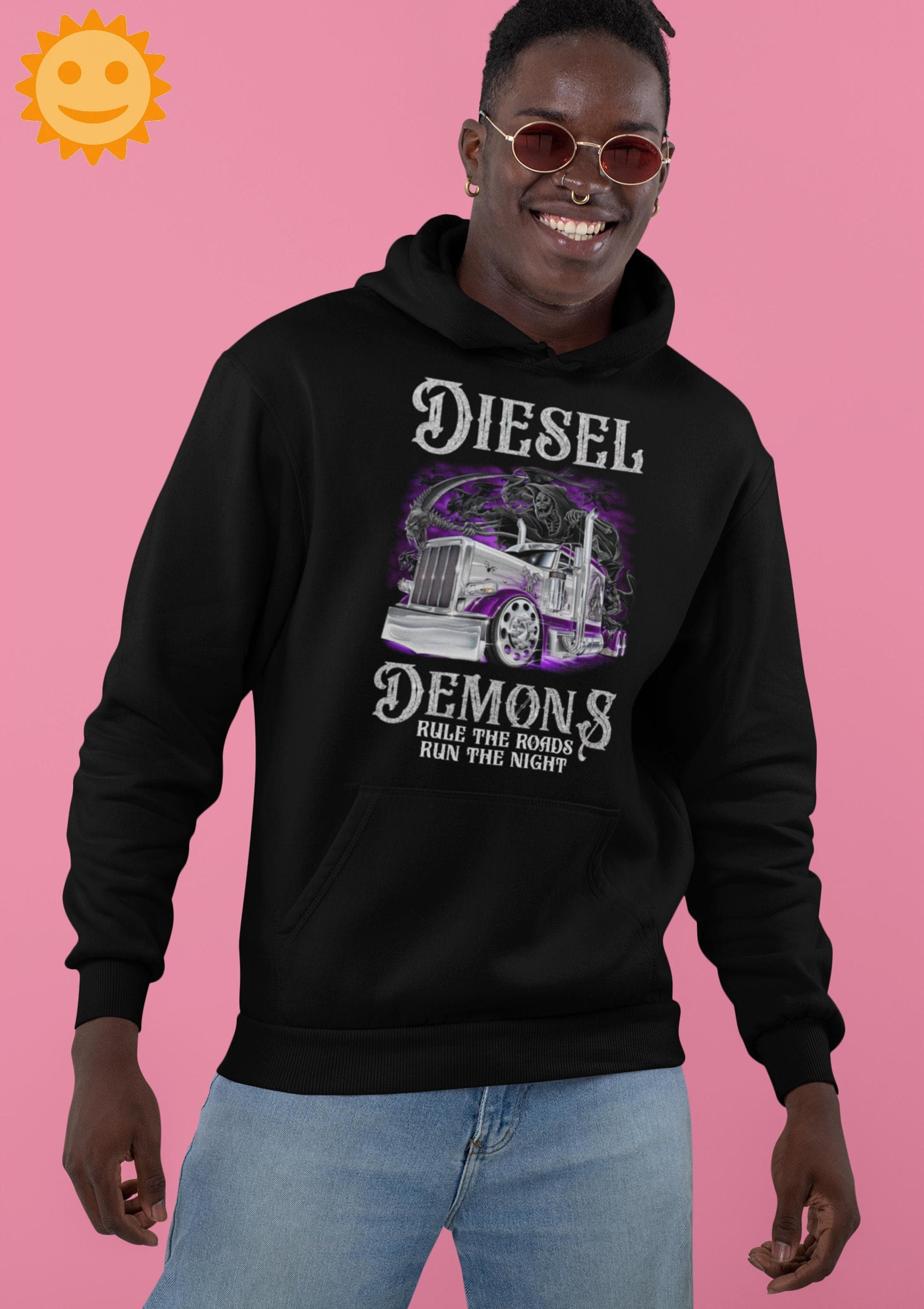 Trucker Diesel Demon And Rule The Road Run The Night Vintage T-Shirt, Trucker Shirt, Truck Lovers Shirt, Truck Shirt, Funny Truck Shirt