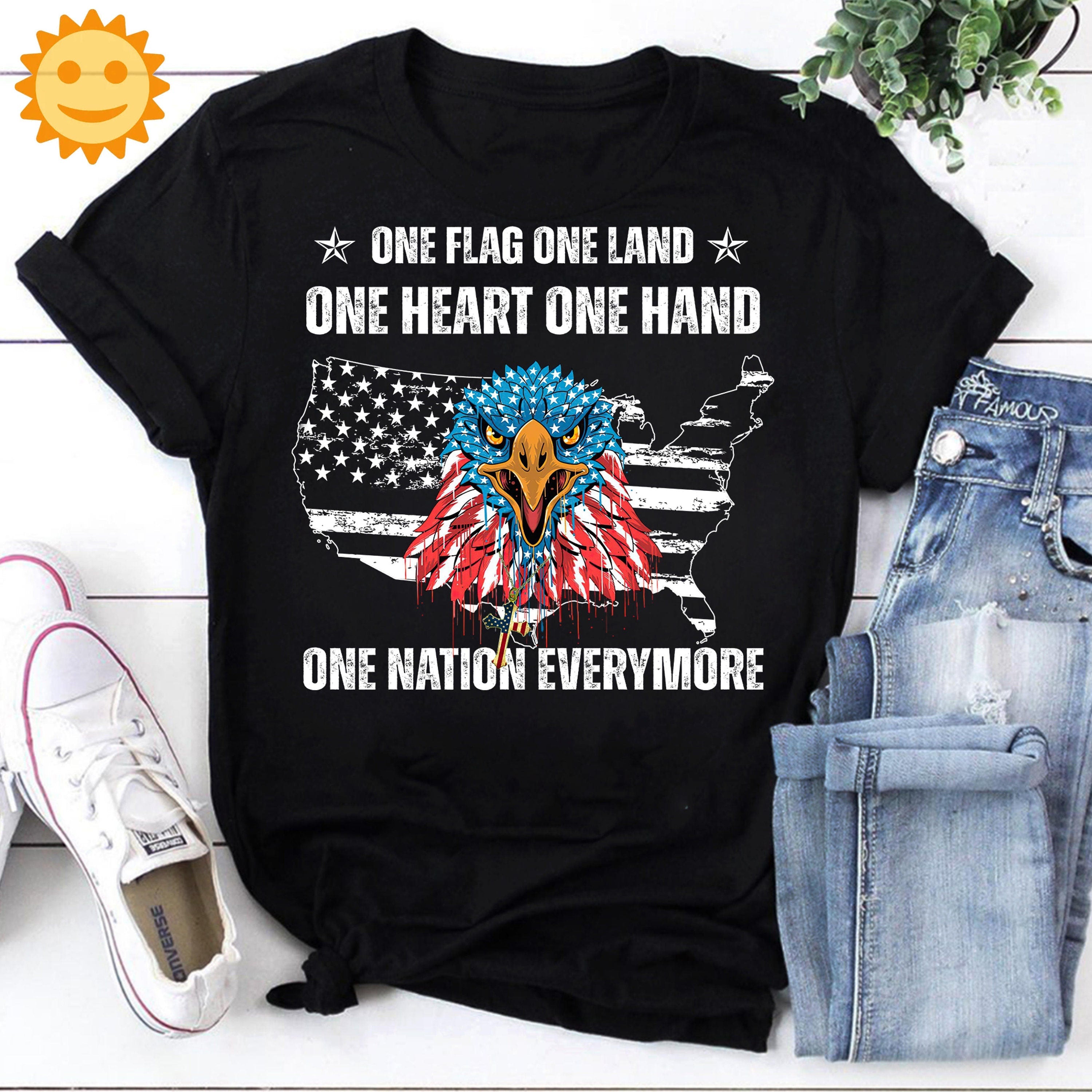 Eagle One Flag One Land One Heart One Hand One Nation Everymore Vintage T-Shirt, Independence Day Shirt, 4th Of July Shirt, Patriot Shirt