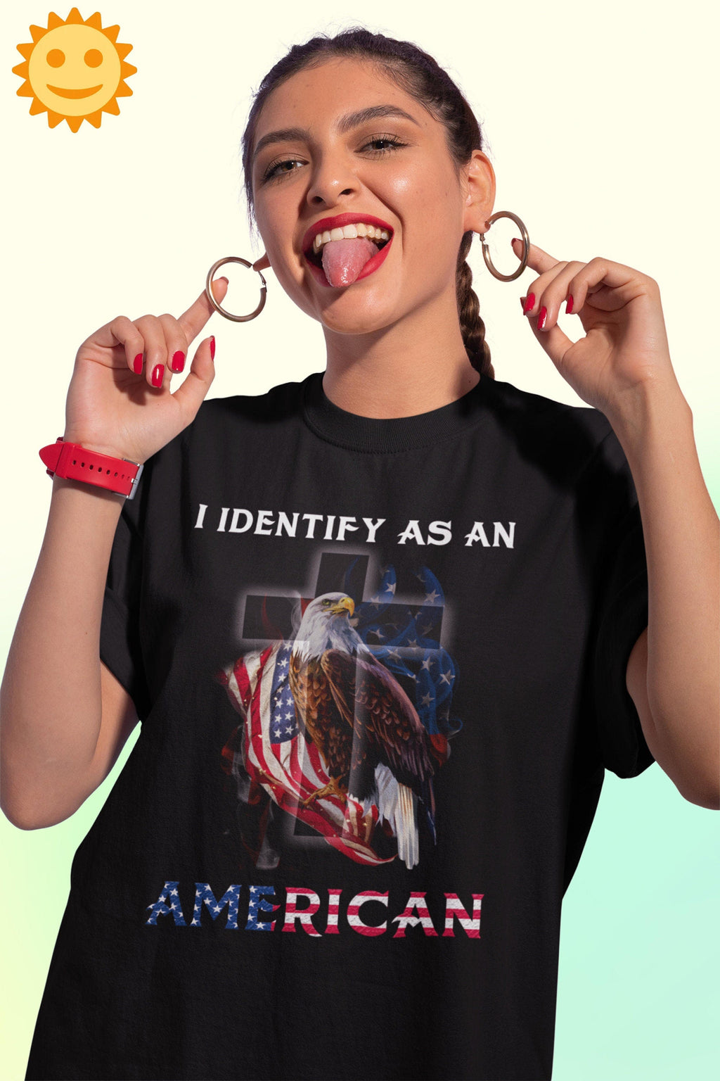 Eagle Cross I Identify As An American Vintage T-Shirt, Independence Day Shirt, 4th Of July Shirt, Patriot Shirt, Independent Day Shirt