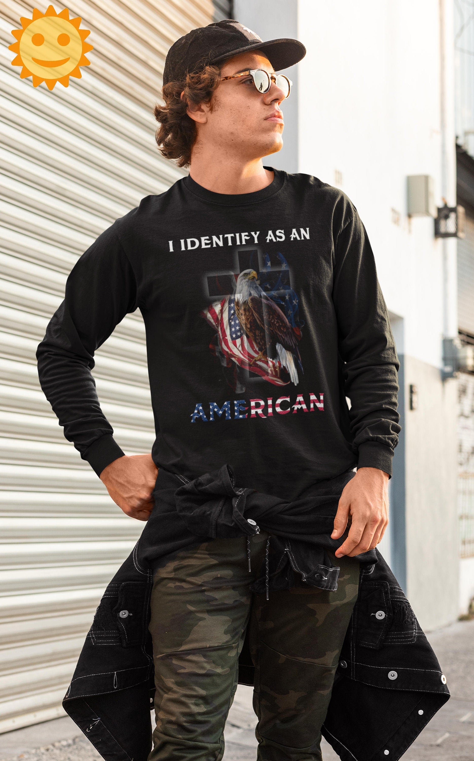 Eagle Cross I Identify As An American Vintage T-Shirt, Independence Day Shirt, 4th Of July Shirt, Patriot Shirt, Independent Day Shirt