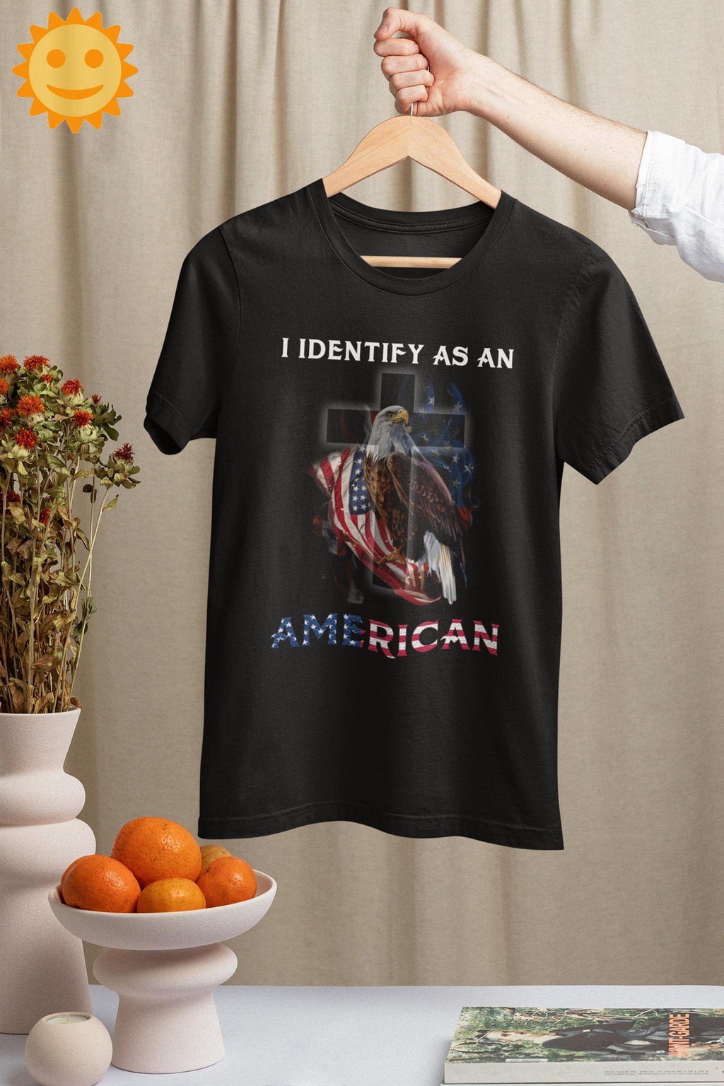 Eagle Cross I Identify As An American Vintage T-Shirt, Independence Day Shirt, 4th Of July Shirt, Patriot Shirt, Independent Day Shirt