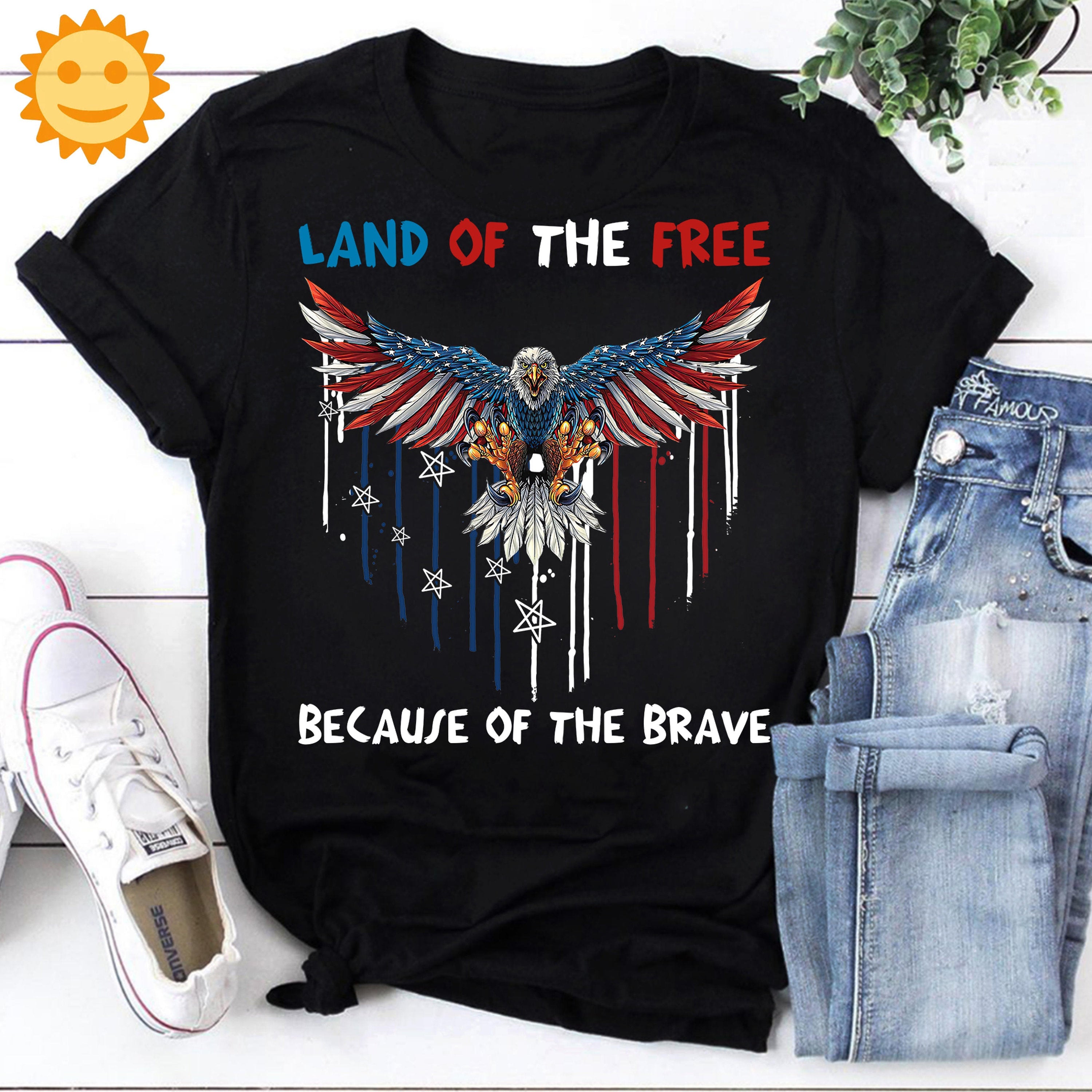 Eagle Land Of The Free Because Of The Brave Vintage T-Shirt, Independence Day Shirt, 4th Of July Shirt, Patriot Shirt, Independent Day Shirt