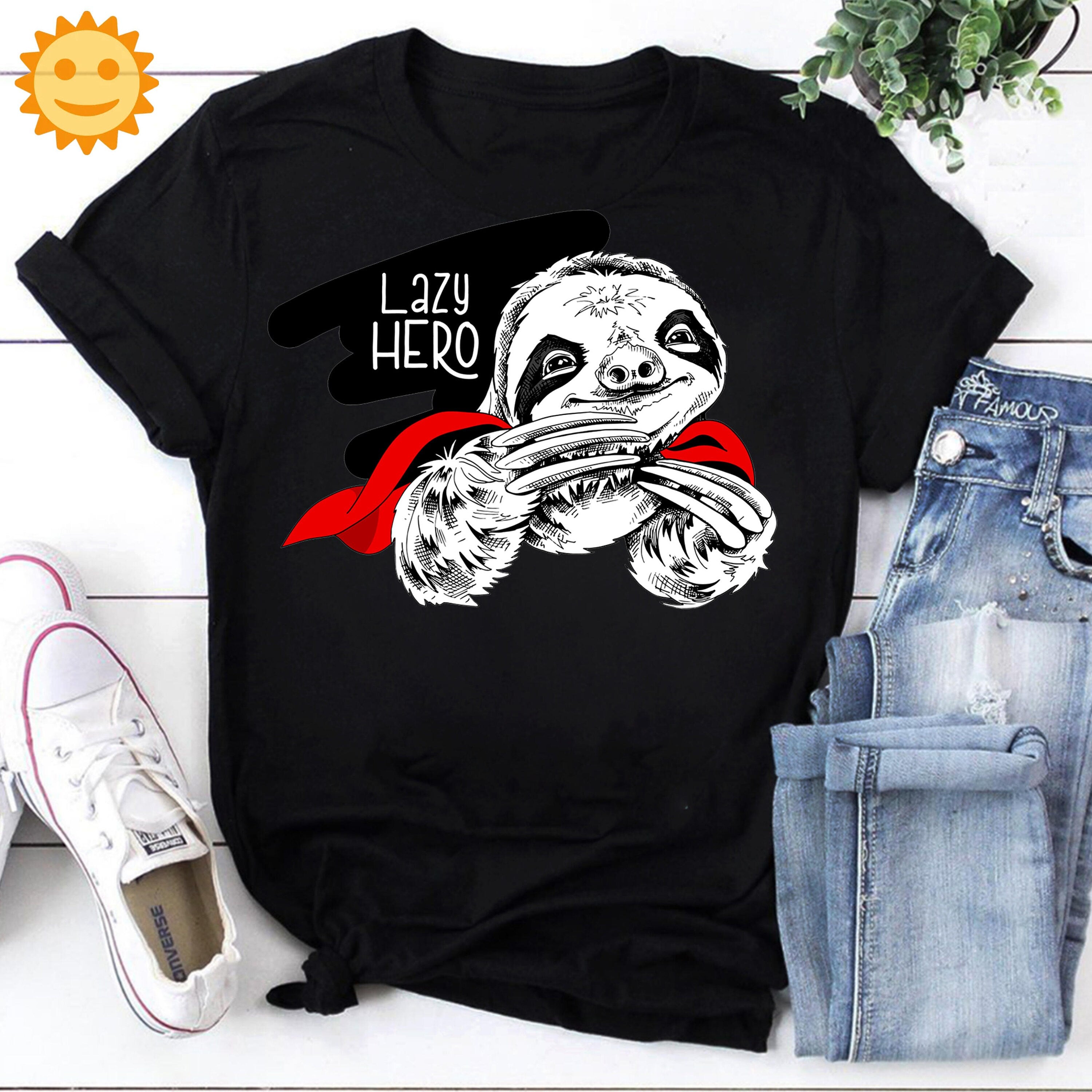 Lazy Hero Funny Sloth Vintage T-Shirt, Sloth Shirt, Sloth Lovers Shirt, Animals Lovers Shirt, Sloth Hero Shirt, Lazy Hero Shirt
