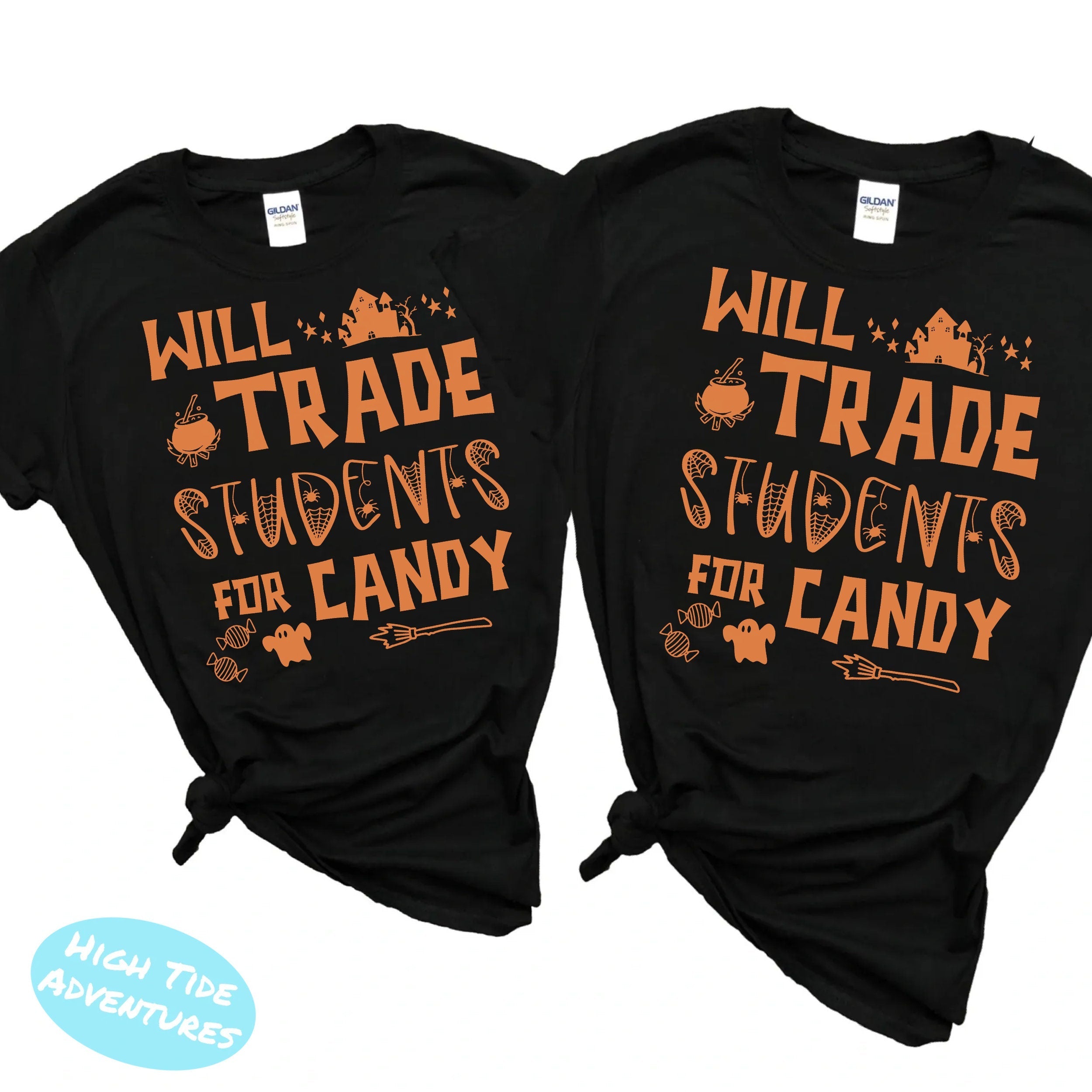 Teacher Halloween Shirt, Custom Halloween Teacher, Trick or Teach, Spooky Teacher Ghost Shirt, Matching Teacher Halloween Party Shirts Retro