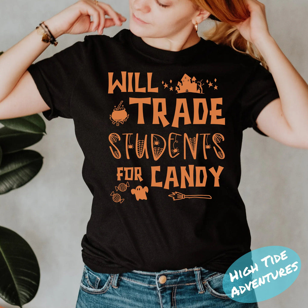 Teacher Halloween Shirt, Custom Halloween Teacher, Trick or Teach, Spooky Teacher Ghost Shirt, Matching Teacher Halloween Party Shirts Retro