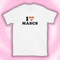 I HEART MASCS lesbian, wlw, sapphic, masc lesbian, flag femme butch transfemme trans women, y2k slogan shirt Short-Sleeve Unisex T-Shirt