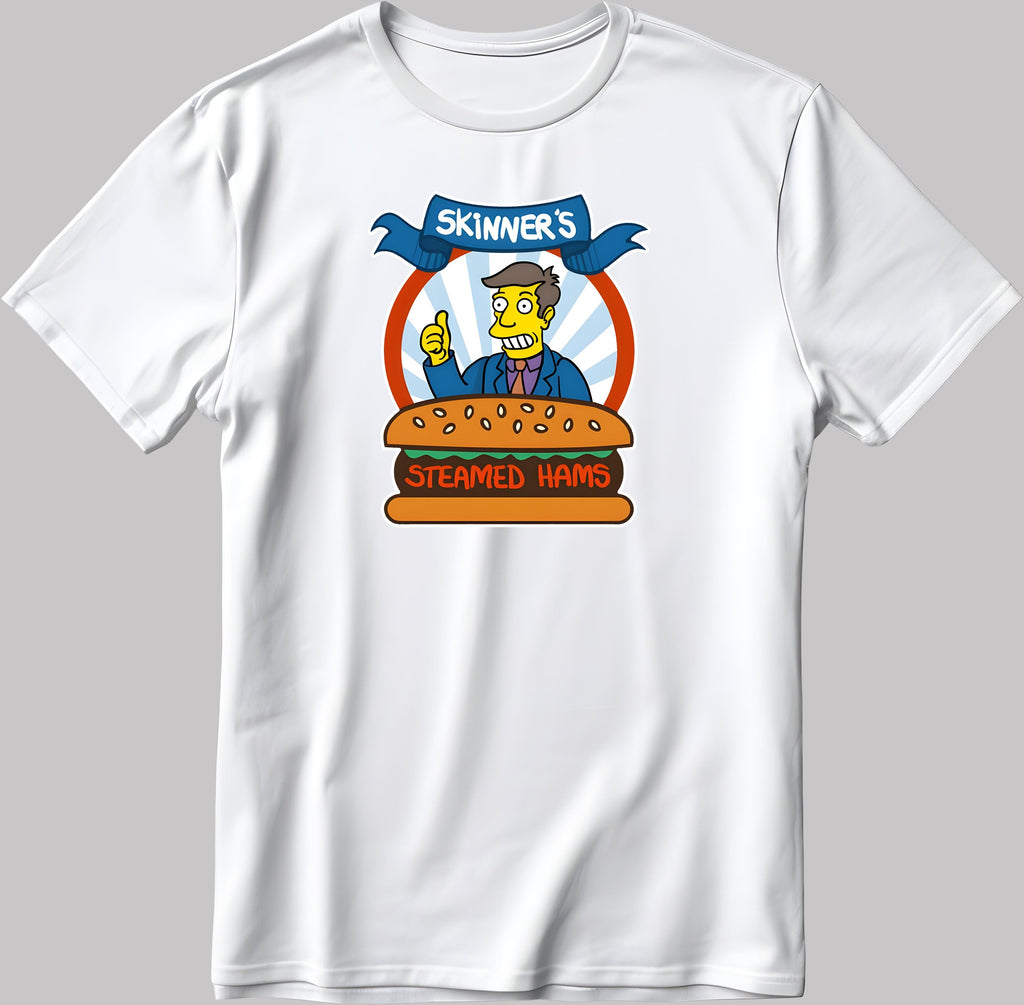 Skinner's Steamed Hams Short Sleeve White-Black Men's / Women's T Shirt P200