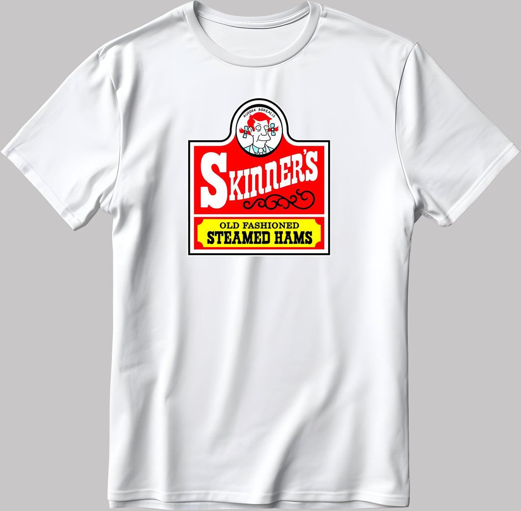Skinner's Steamed Hams Short Sleeve White-Black Men's / Women's T Shirt P202