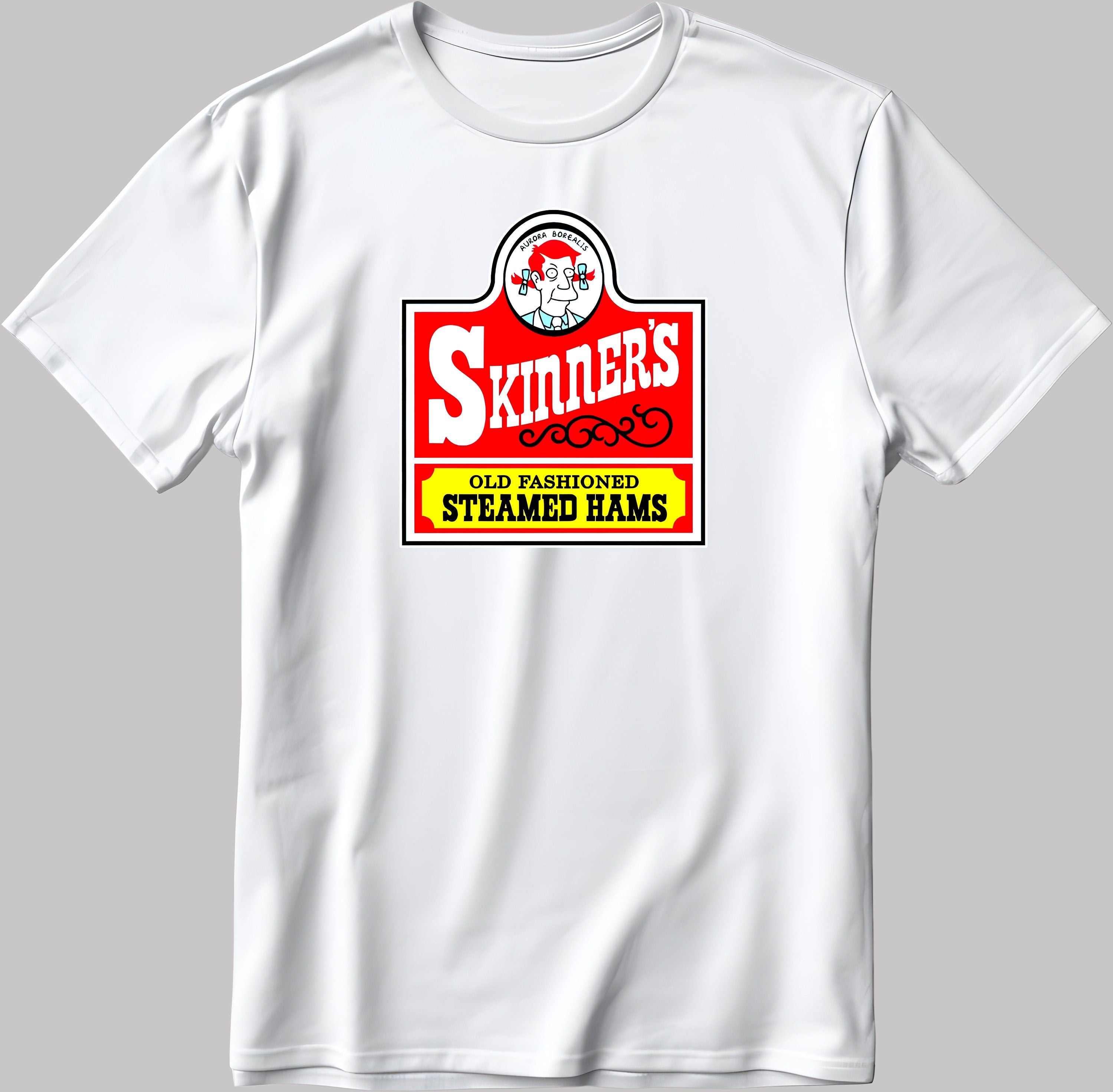 Skinner's Steamed Hams Short Sleeve White-Black Men's / Women's T Shirt P202