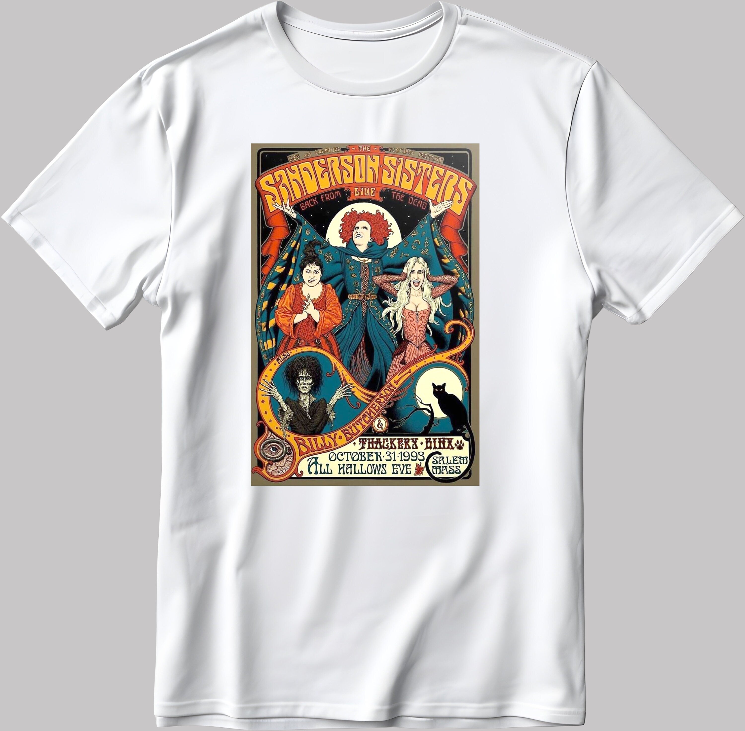 Sanderson Sisters Hocus Pocus Short Sleeve White-Black Men's / Women's T Shirt A138