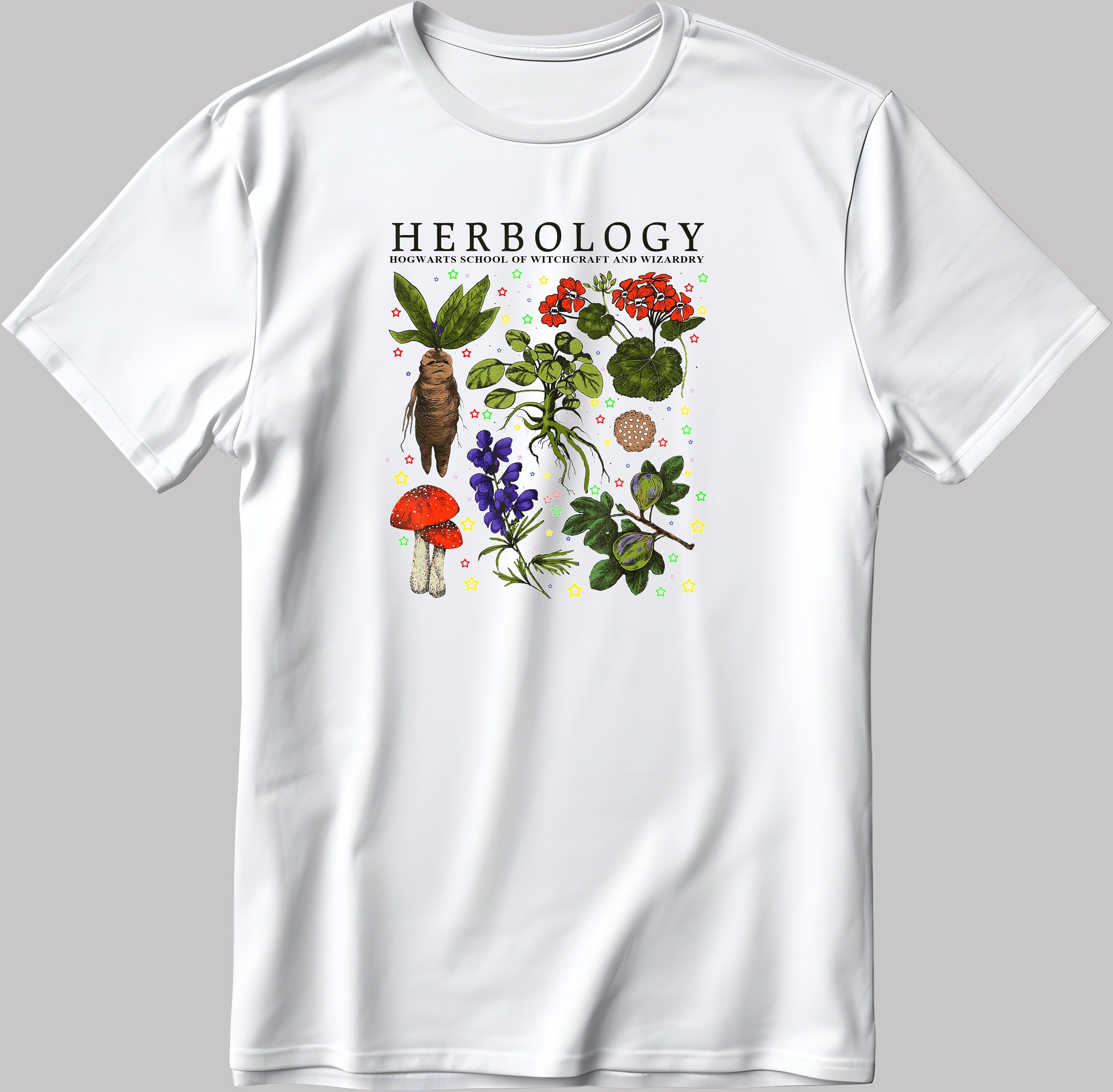 Herbology Plants Short Sleeve White-Black Men's / Women's T Shirt F083"