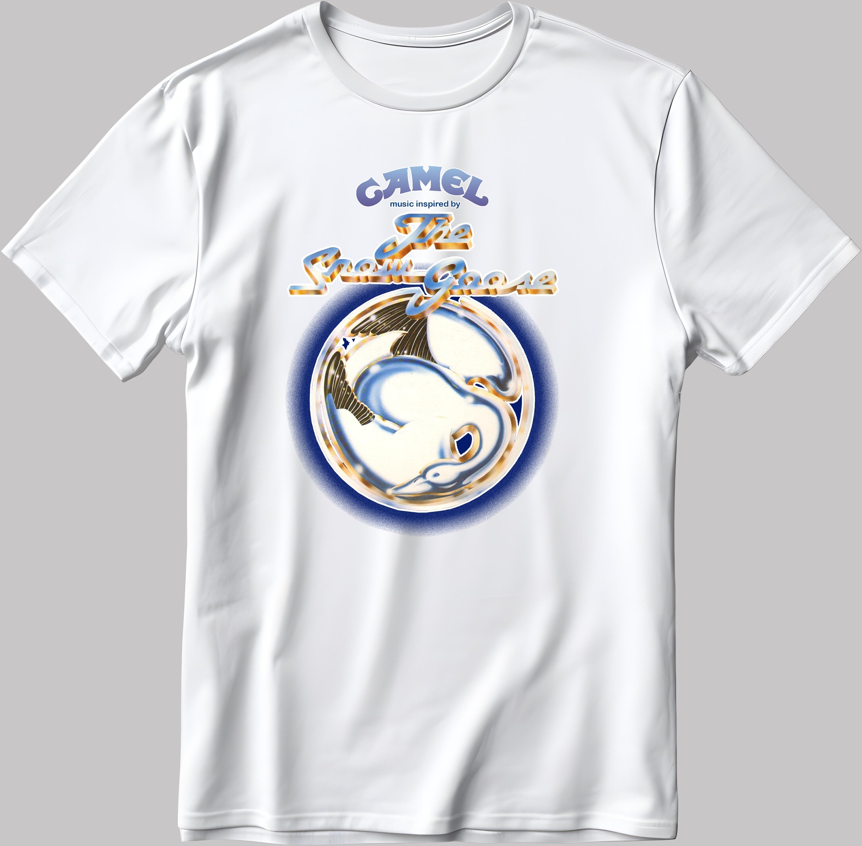 Camel Snow Goose Rock Indie Band Music Short Sleeve White-Black Men's / Women's T Shirt G023