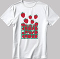 Cute Strawberry Fruit, Short Sleeve White-Black Men's / Women's T Shirt G078