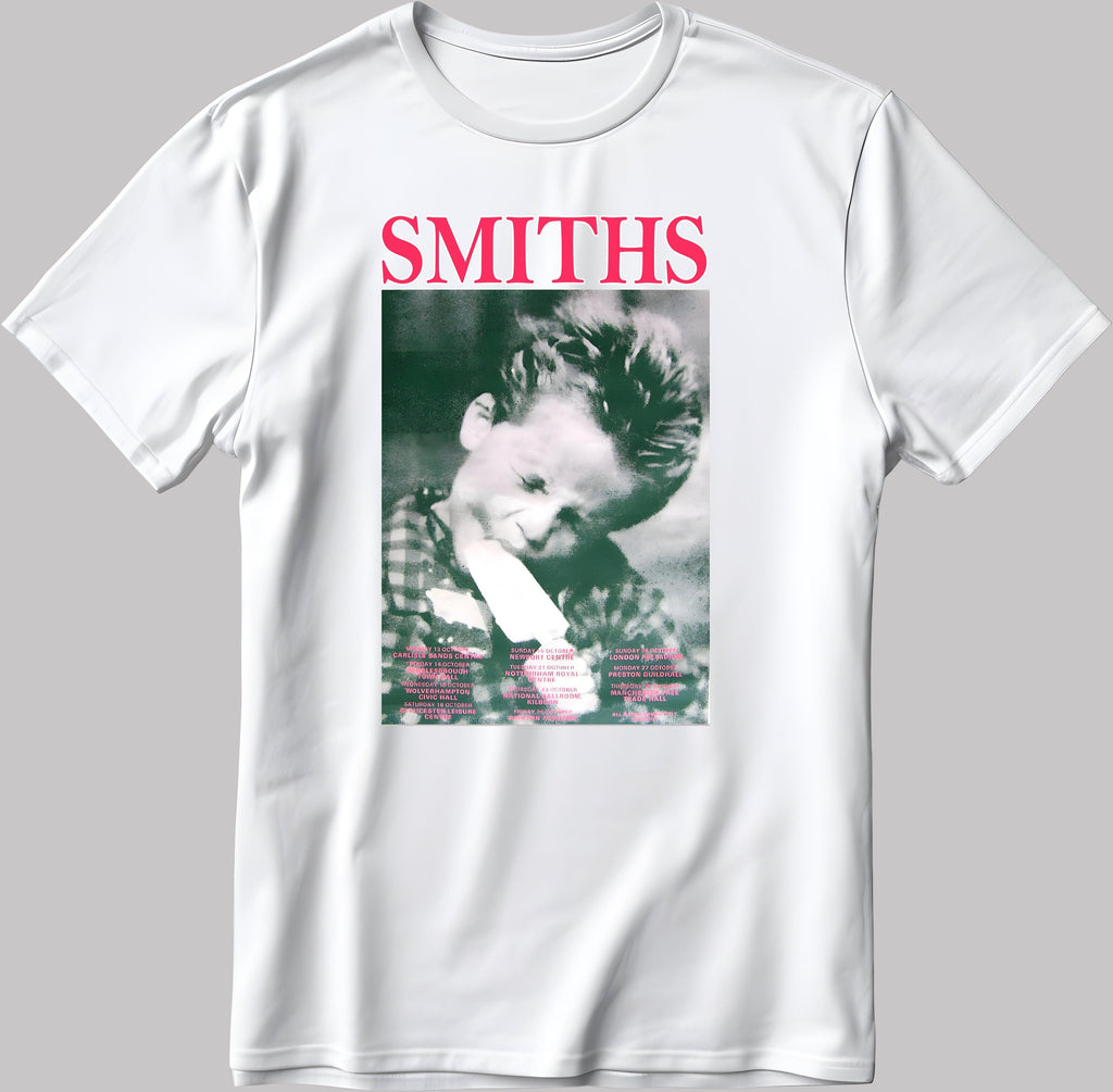 Famous Smiths Figure, Short Sleeve White-Black Men's / Women's T Shirt H158