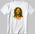 BOB MARLEY Reggae Mosaic Poster Short Sleeve White-Black Men's / Women's T Shirt K165