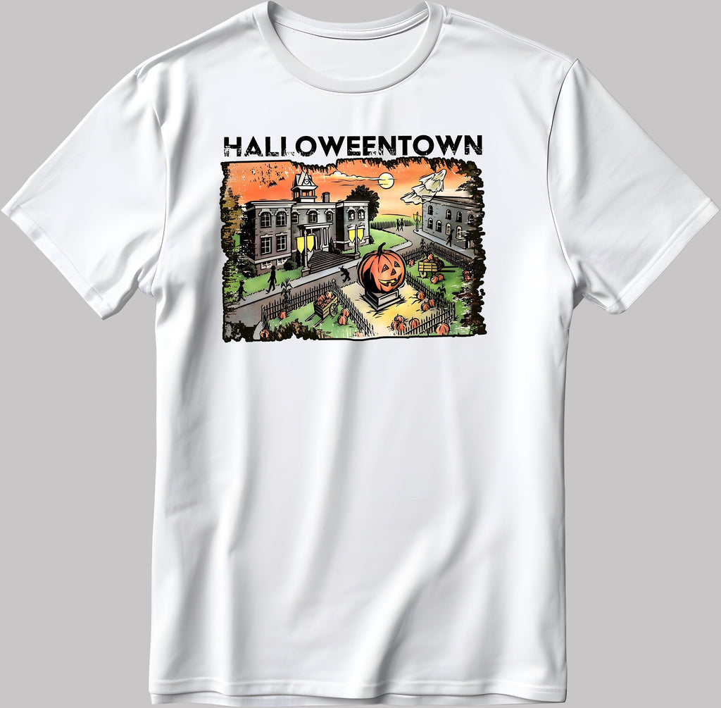 Halloweentown Halloween Figure School Short Sleeve White-Black Men's / Women's T Shirt E114