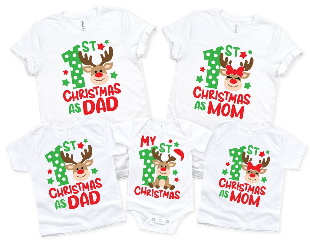 My First Christmas Shirt, First Christmas Mom Tee, First Christmas Dad Shirt, 1st Christmas Matching Family Shirt, Custom Family Christmas